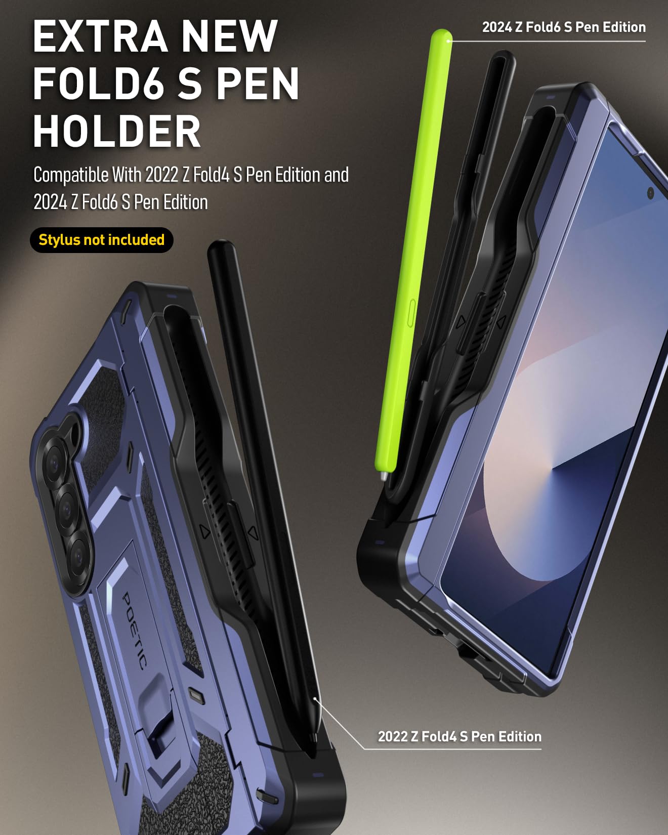 Foto 6 pulgar | Funda Para Teléfono Poetic Spartan Galaxy Z Fold 6 Azul Medianoche - Venta Internacional.