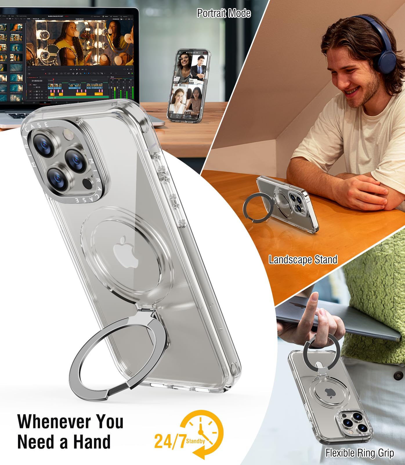 Foto 2 | Funda Para Teléfono Miracase Diseñada Para Iphone 15 Pro Con Soporte - Venta Internacional.