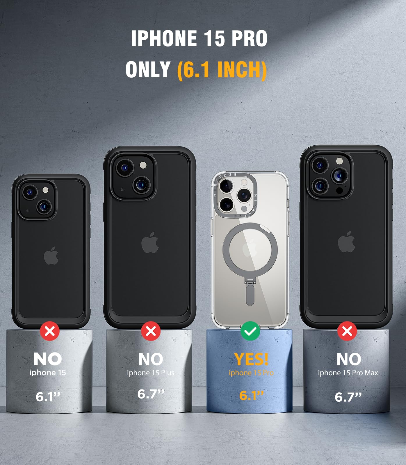 Foto 7 pulgar | Funda Para Teléfono Miracase Diseñada Para Iphone 15 Pro Con Soporte - Venta Internacional.