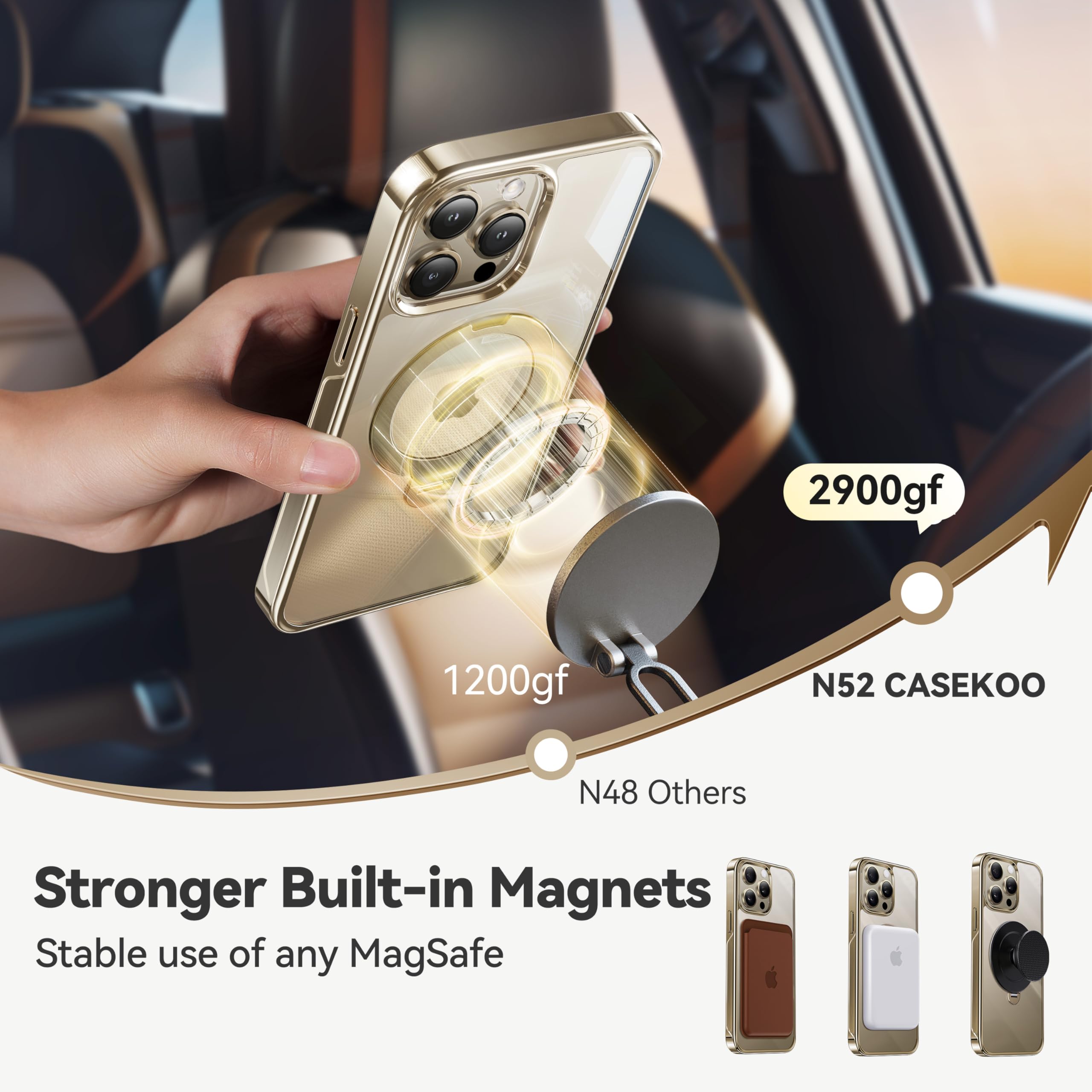 Foto 6 pulgar | Funda De Teléfono Casekoo Titanium Con Soporte Magnético Giratorio De 360° Para Iphone 15 Pro Max - Venta Internacion