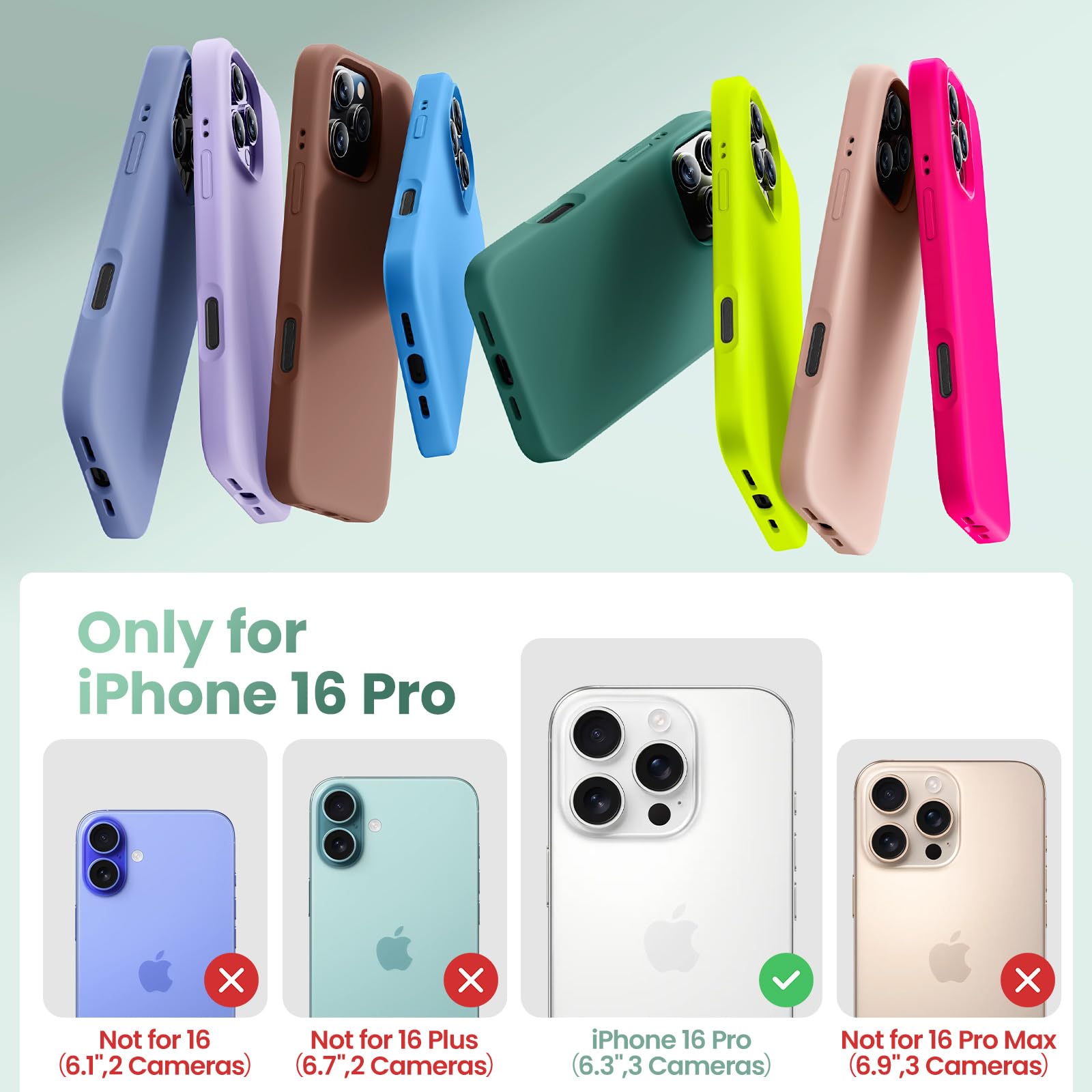 Foto 7 pulgar | Funda De Teléfono Cordking Silicone Ultra Slim Para Iphone 16 Pro - Venta Internacional.