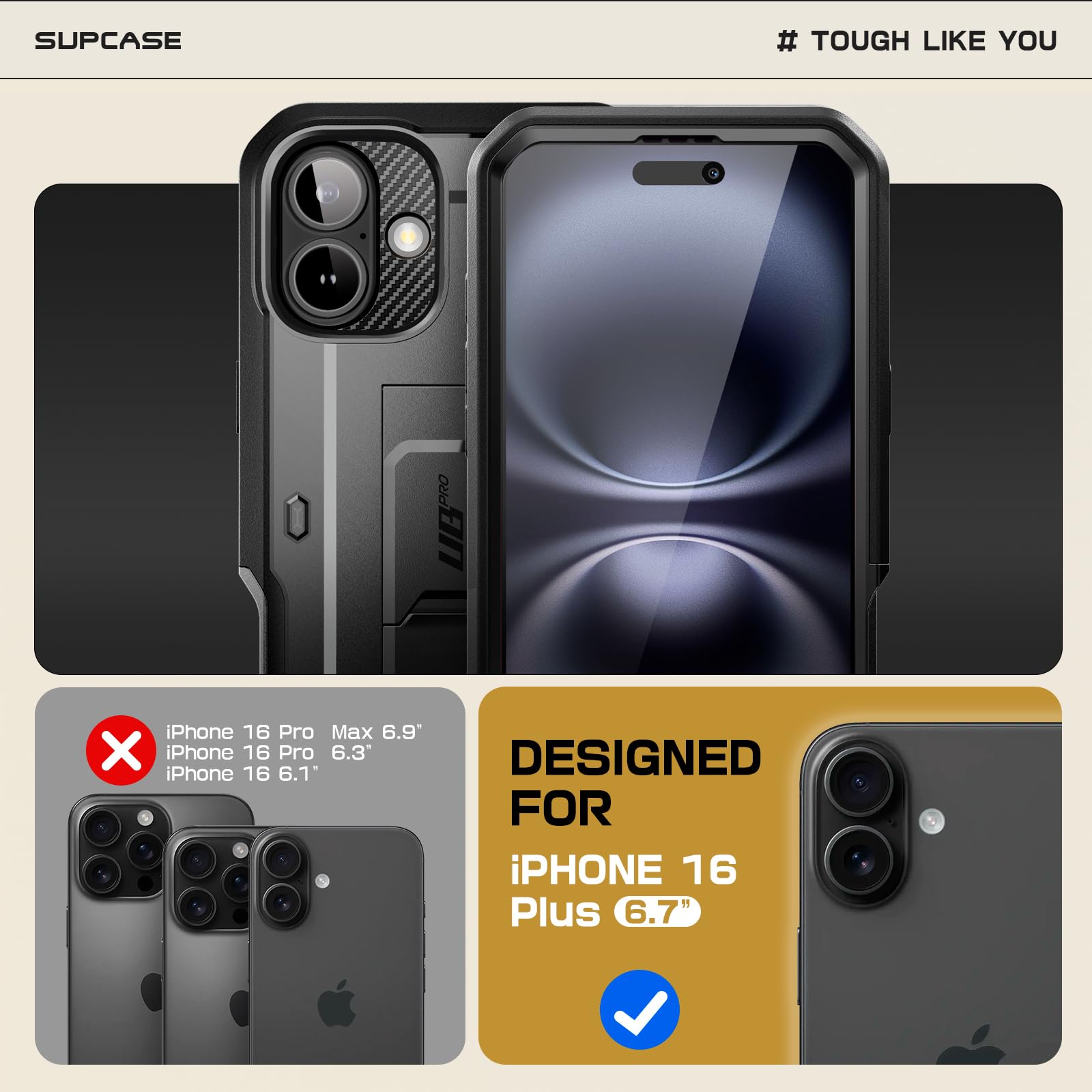 Foto 3 pulgar | Funda De Teléfono Supcase Unicorn Beetle Pro Para Iphone 16 Plus - Venta Internacional.