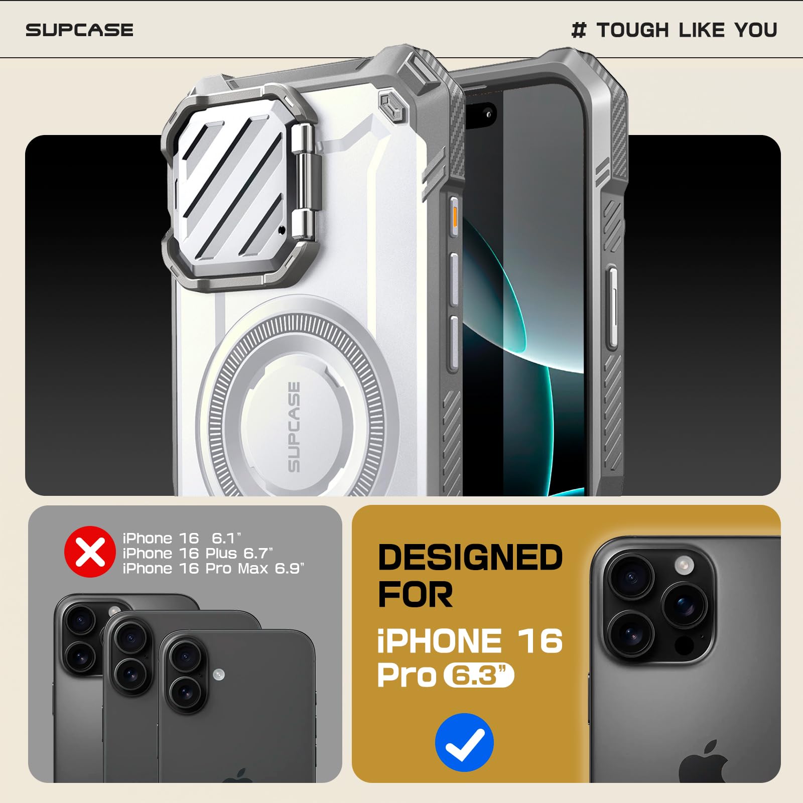 Foto 2 | Funda Para Teléfono Supcase Unicorn Beetle Mag Xt Para Iphone 16 Pro De 6.3 Pulgadas - Venta Internacional.
