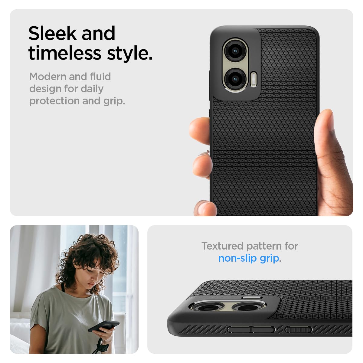 Foto 6 pulgar | Funda Spigen Liquid Air Para Moto G Stylus 5g (2024), Color Negro - Venta Internacional.