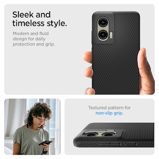 Foto 5 | Funda Spigen Liquid Air Para Moto G Stylus 5g (2024), Color Negro - Venta Internacional.