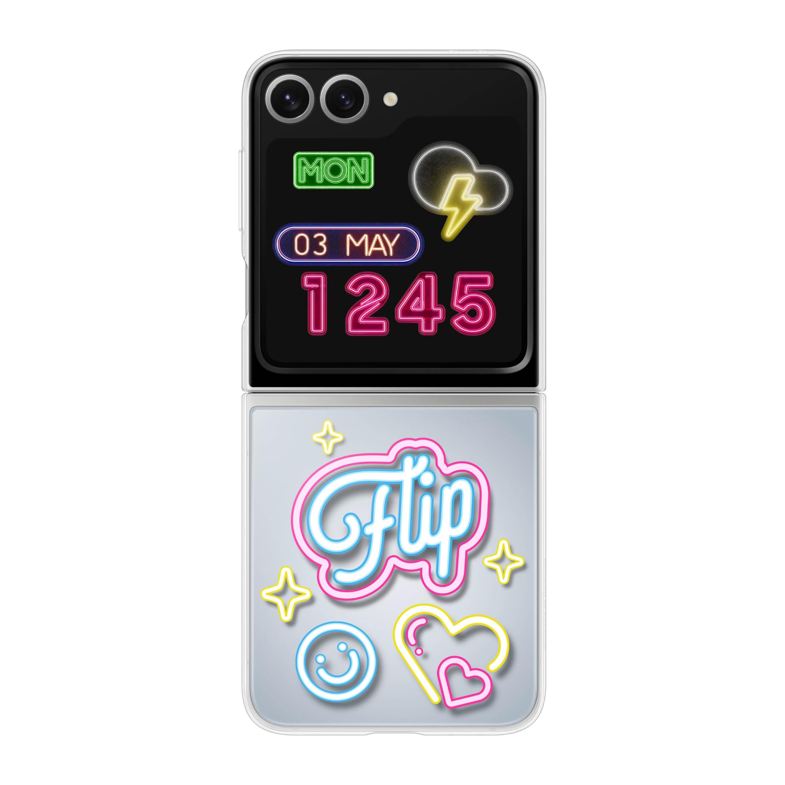 Foto 8 pulgar | Funda Para Teléfono Samsung Galaxy Z Flip 6 Flipsuit Con Luces Led De Color Gris - Venta Internacional.