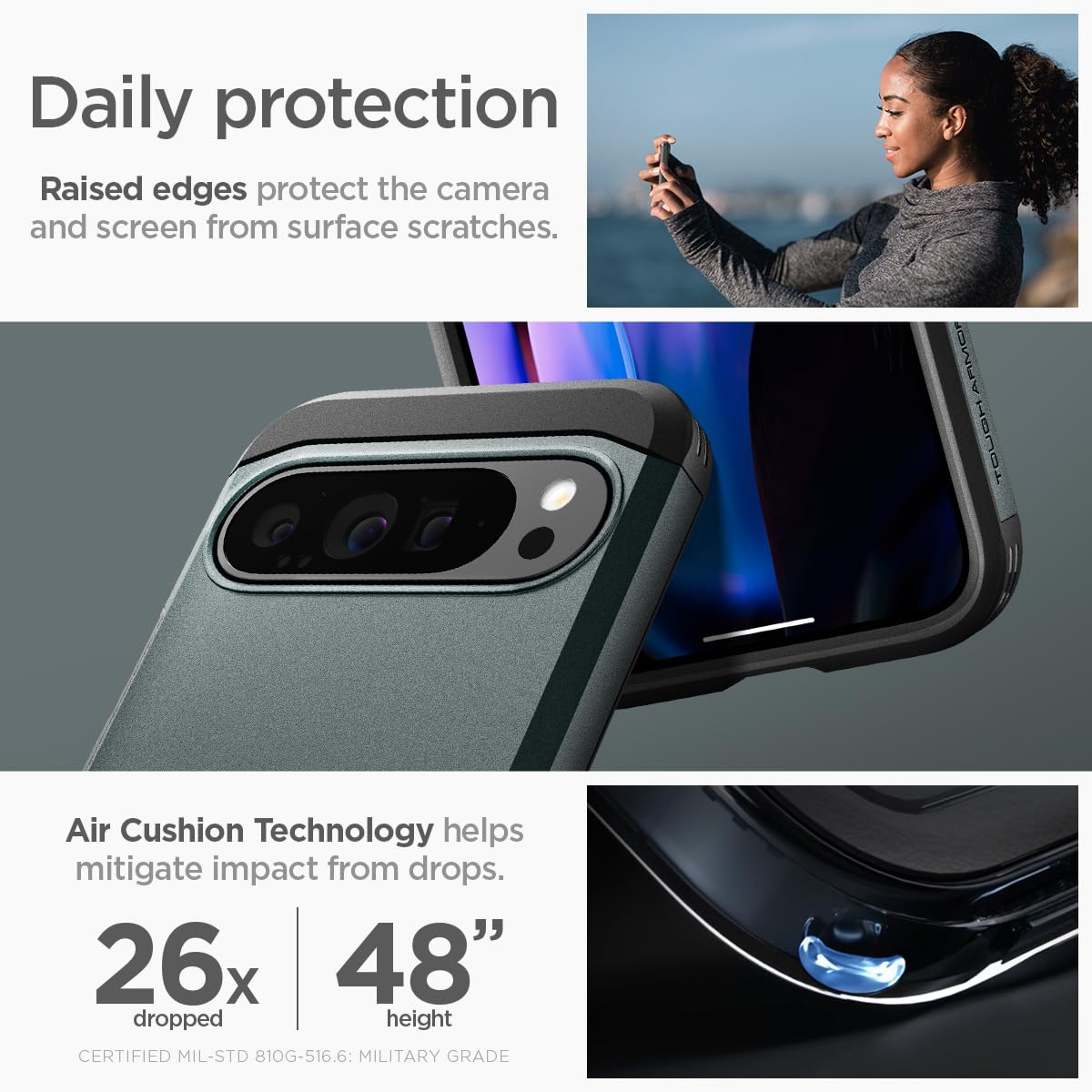 Foto 5 pulgar | Funda Spigen Tough Armor Para Pixel 9 Pro Xl Con Soporte - Venta Internacional.