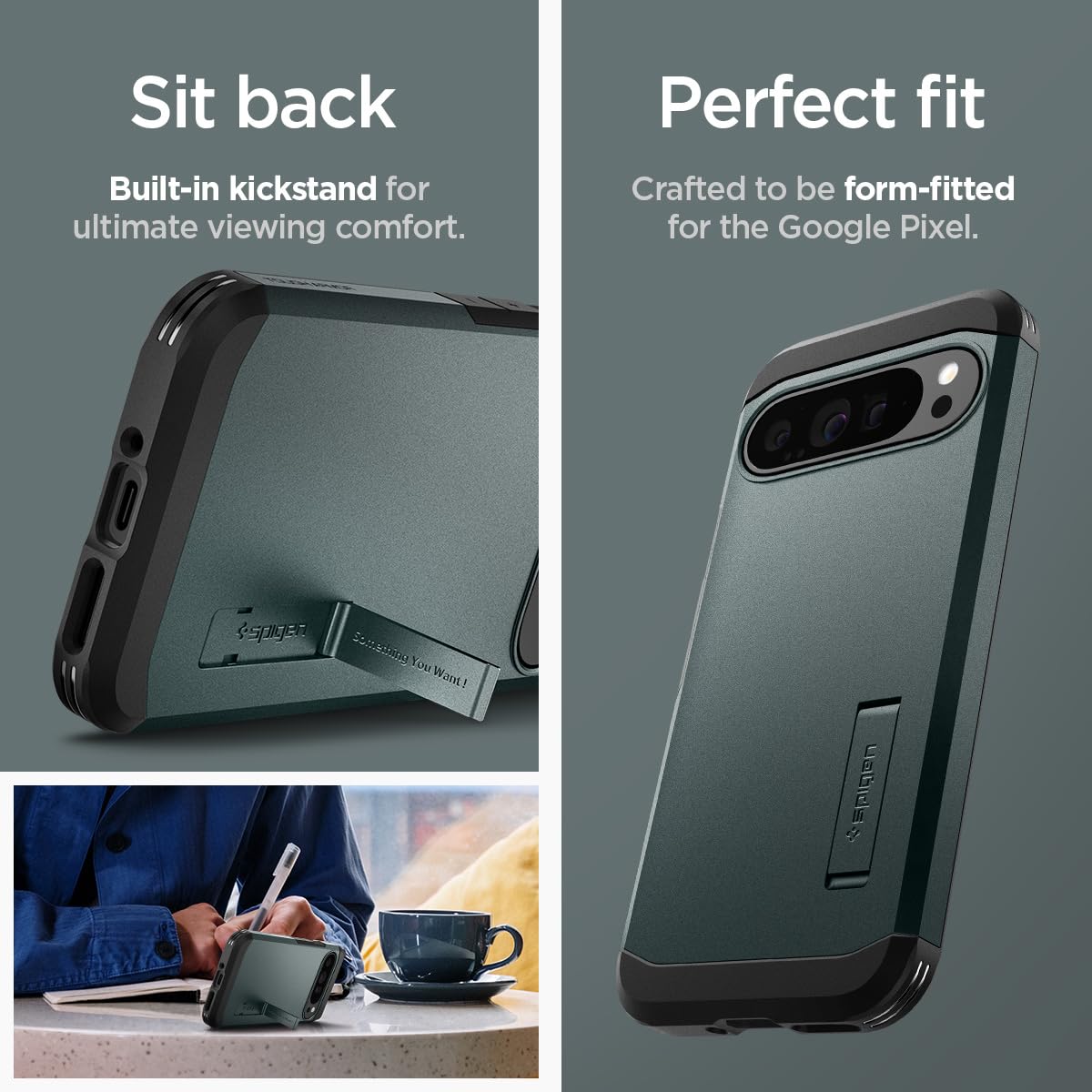 Foto 7 pulgar | Funda Spigen Tough Armor Para Pixel 9 Pro Xl Con Soporte - Venta Internacional.
