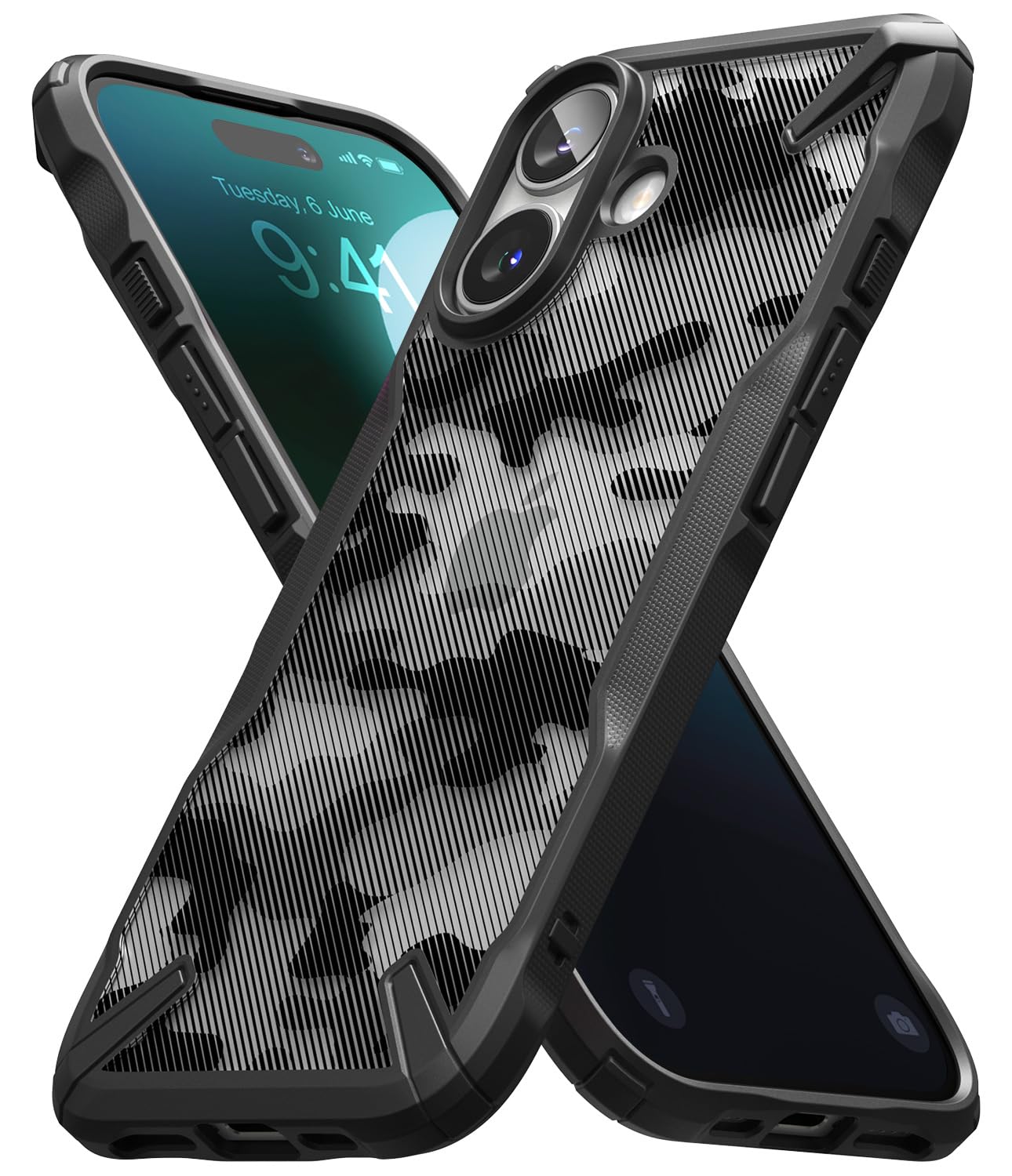 Foto 2 pulgar | Funda De Teléfono Ringke Fusion-x Camo Black Para Iphone 16 - Venta Internacional.