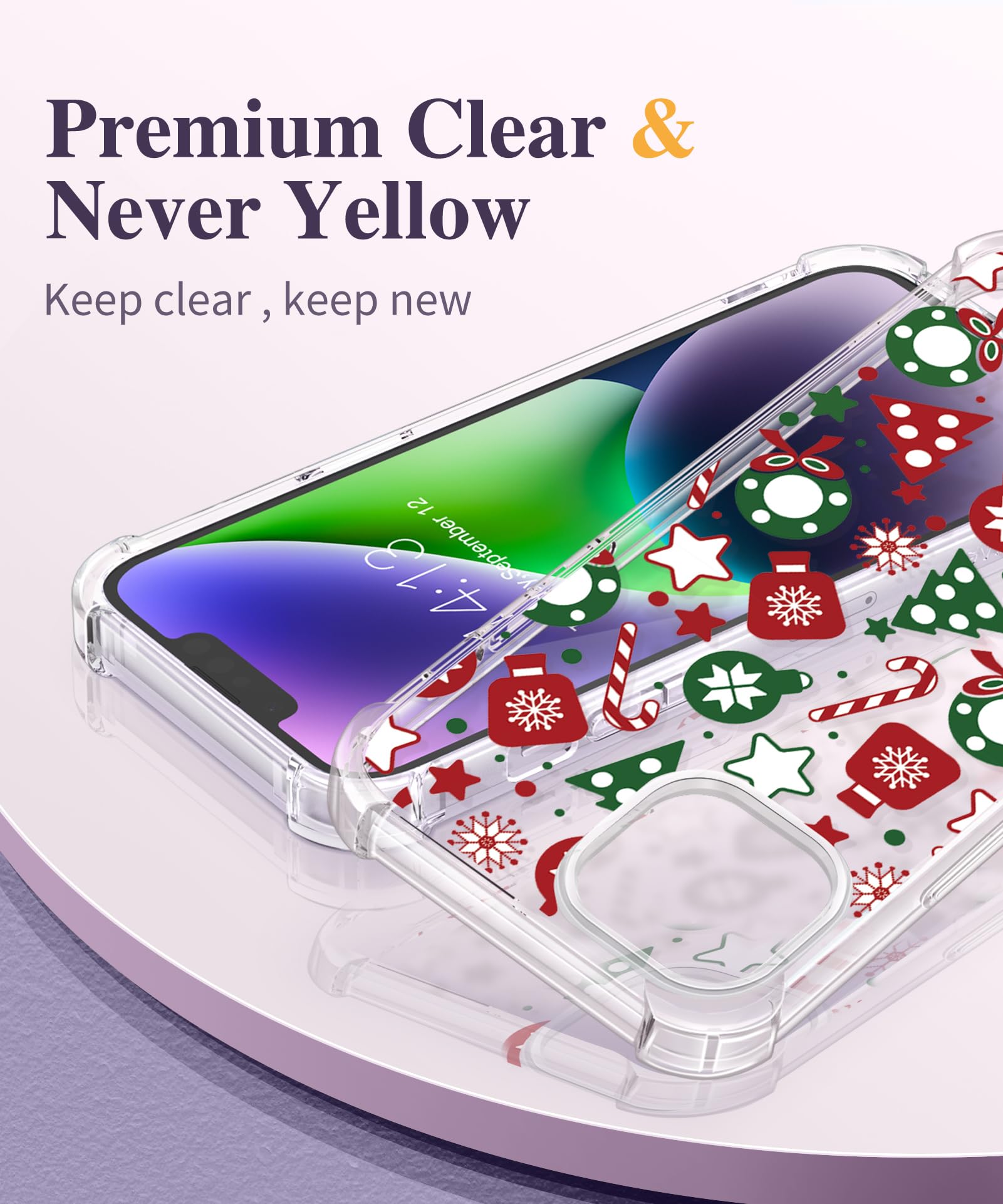 Foto 4 pulgar | Funda De Teléfono Gviewin Para Iphone 14 Floral Con Protector De Pantalla - Venta Internacional.