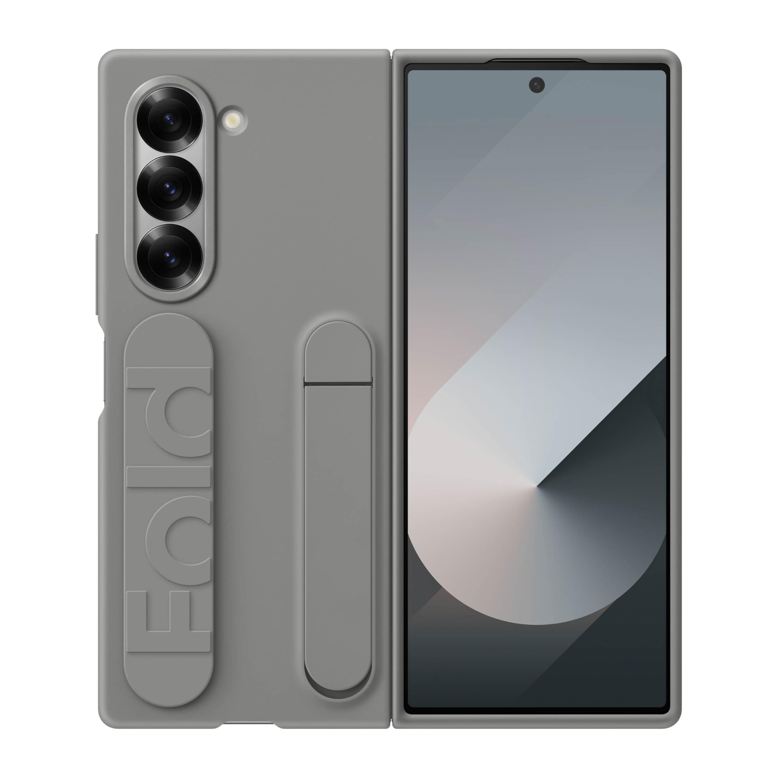 Funda De Silicona Para Samsung Galaxy Z Fold 6 Con Soporte Gris - Venta Internacional.