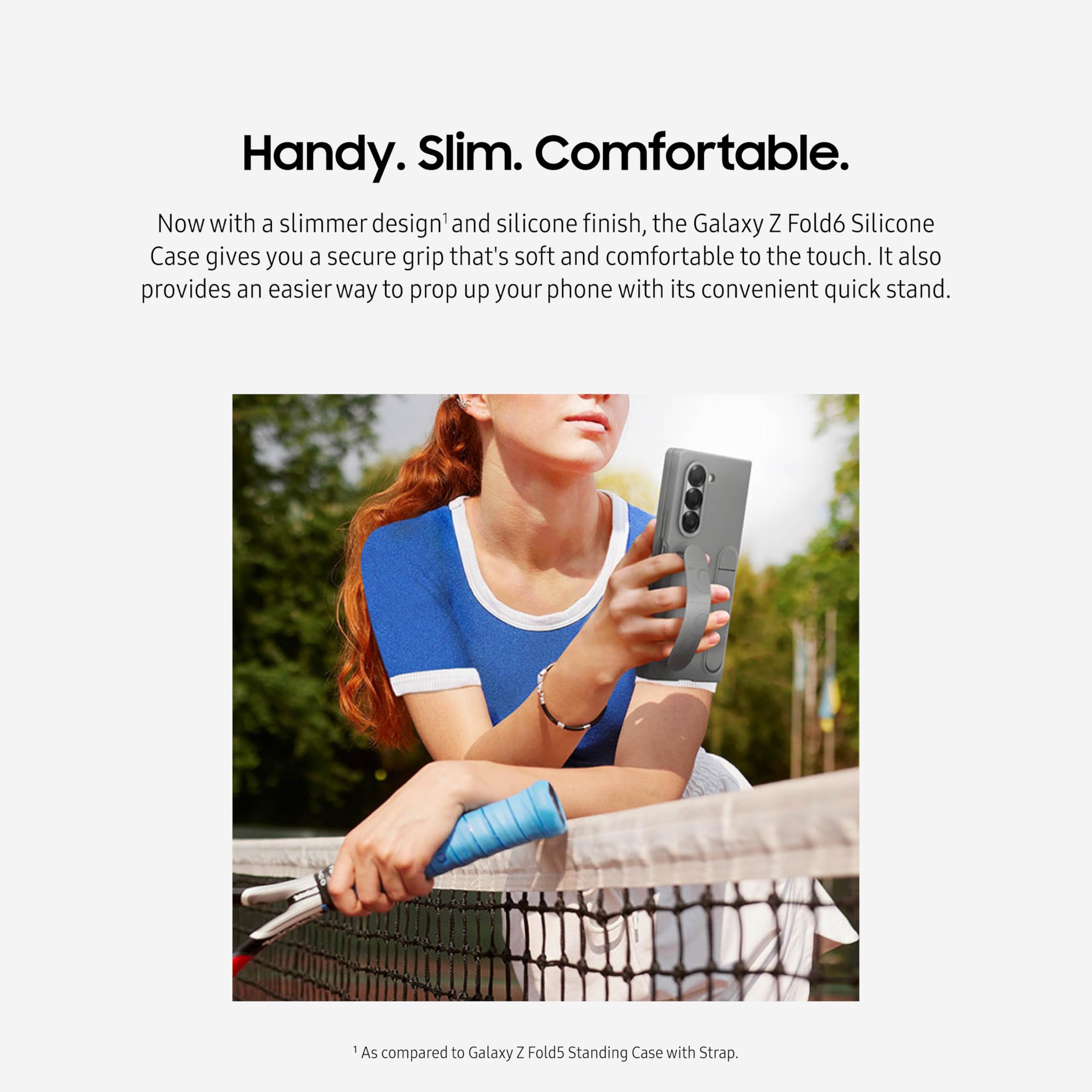 Foto 5 pulgar | Funda De Silicona Para Samsung Galaxy Z Fold 6 Con Soporte Gris - Venta Internacional.