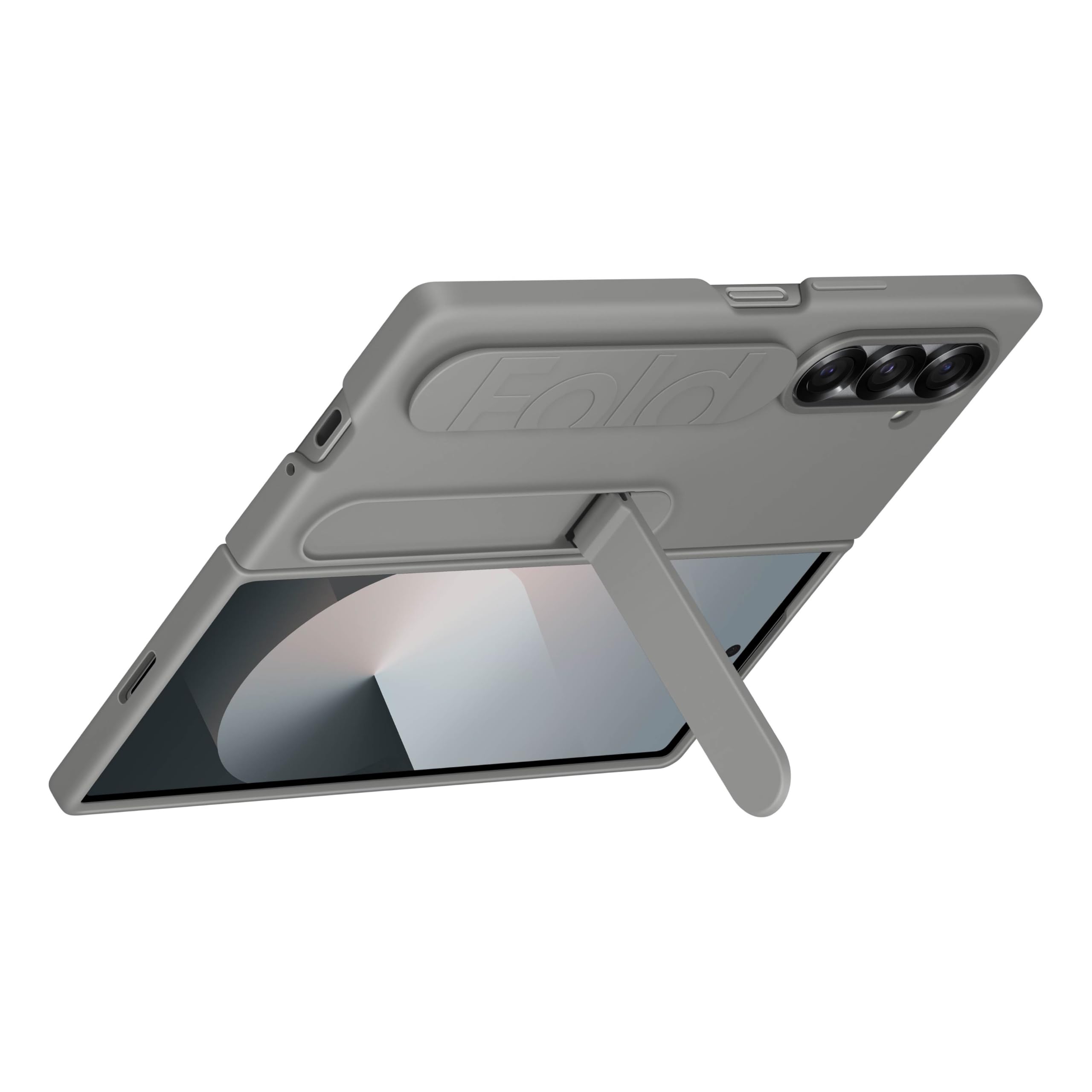 Foto 7 pulgar | Funda De Silicona Para Samsung Galaxy Z Fold 6 Con Soporte Gris - Venta Internacional.