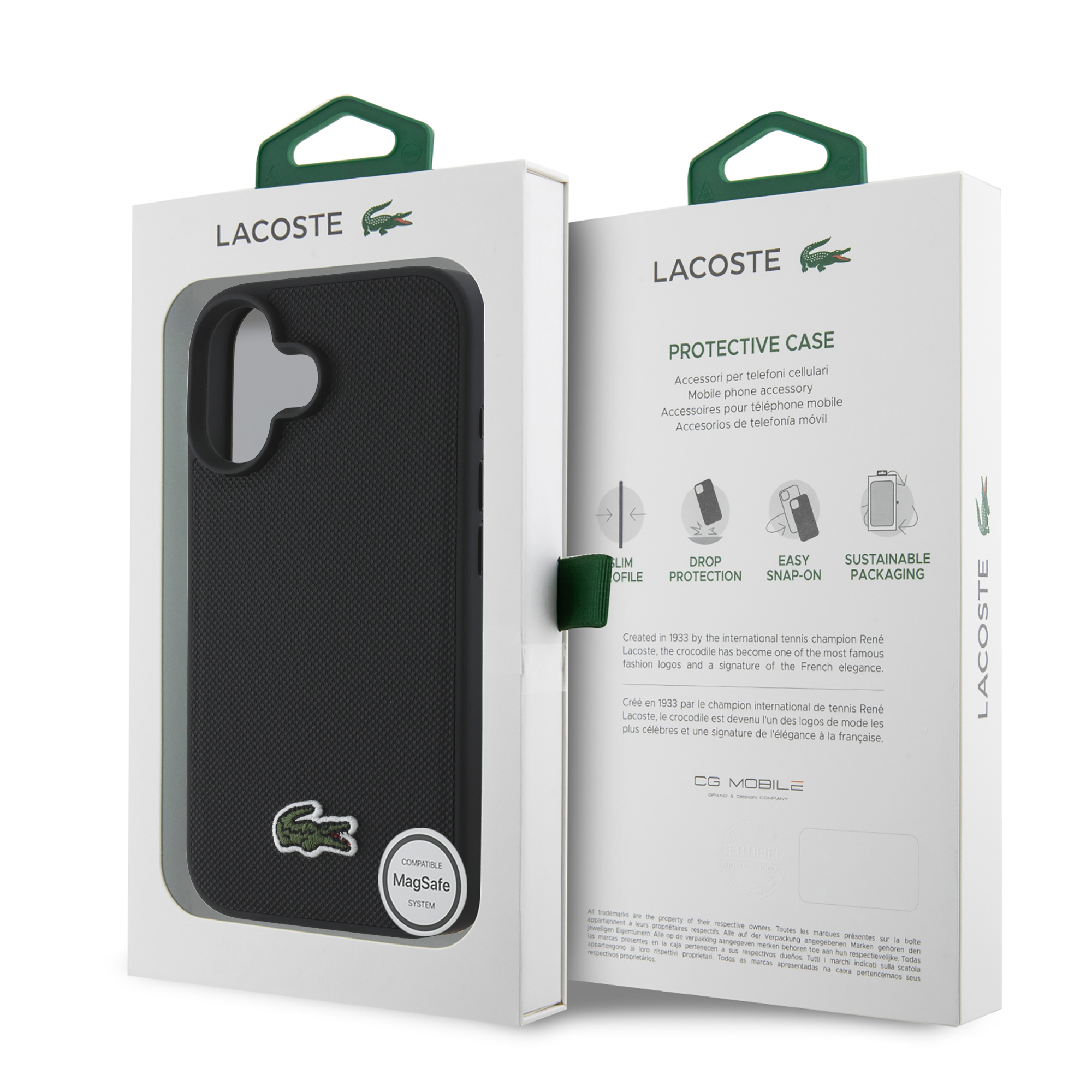 Foto 9 pulgar | Funda Lacoste Bordado Para Iphone 16 - Negro Original