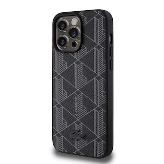 Foto 2 | Funda Lacoste Monograma Para Iphone 15 Pro Max - Negro Original