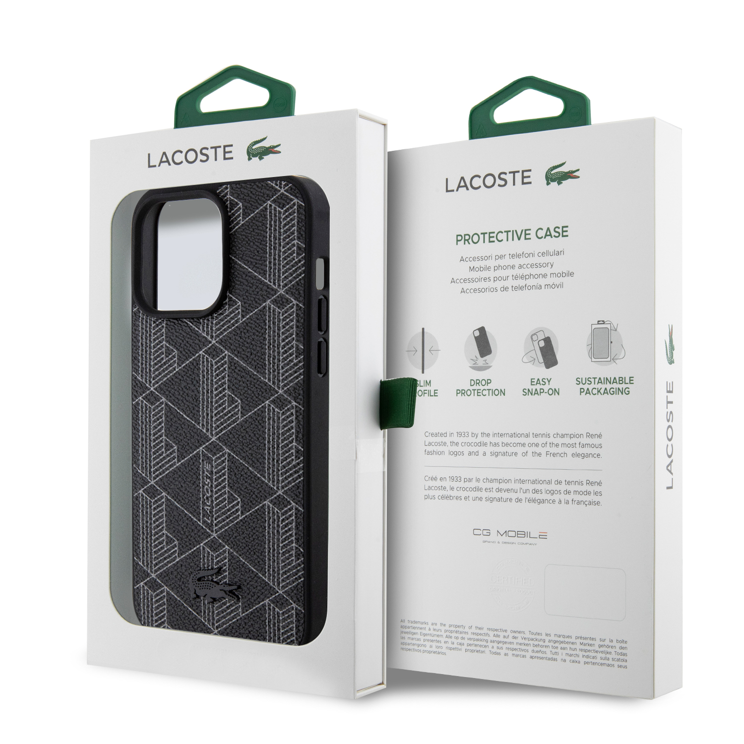 Foto 9 pulgar | Funda Lacoste Monograma Para Iphone 15 Pro Max - Negro Original