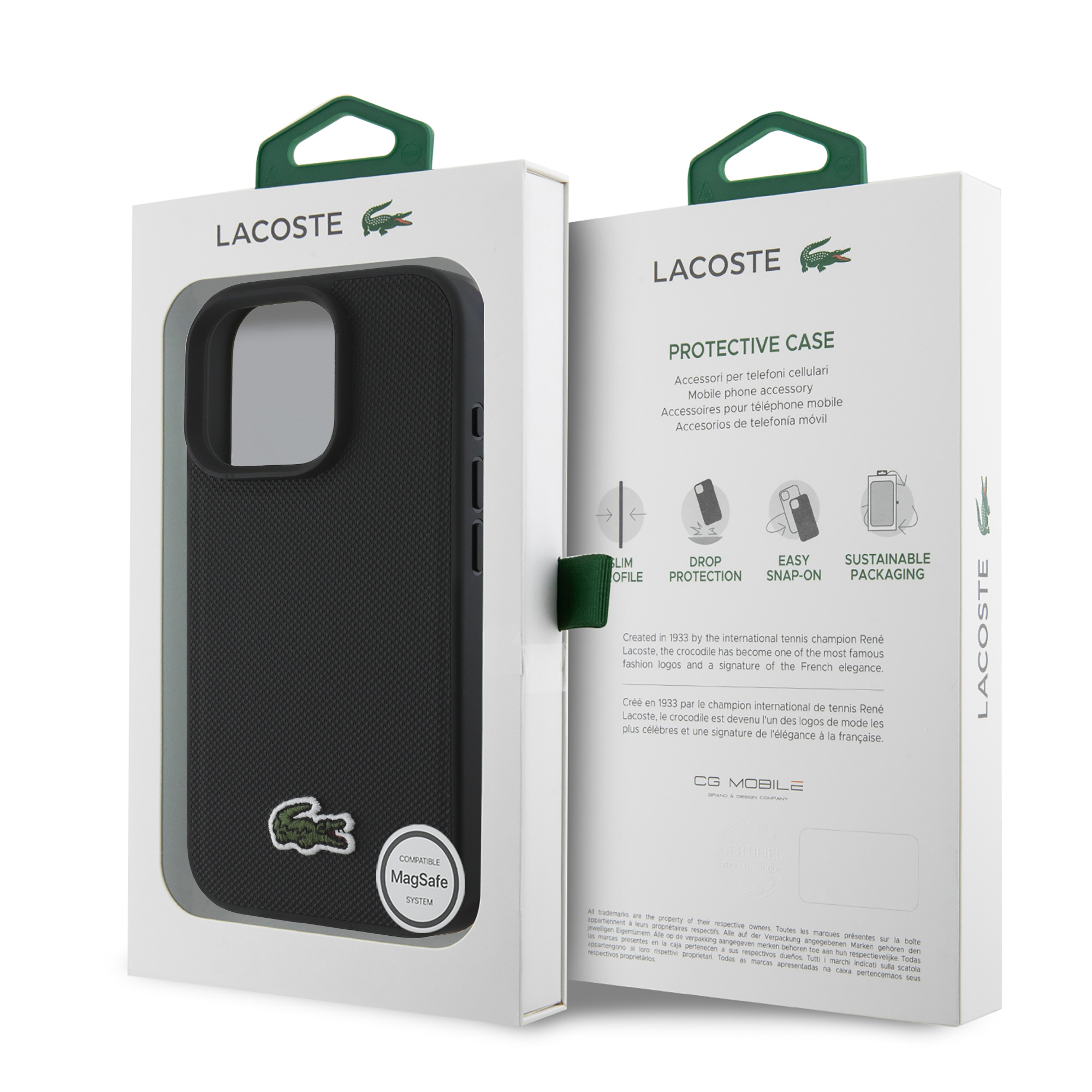 Foto 9 pulgar | Funda Lacoste Bordado Para Iphone 16 Pro - Negro Original