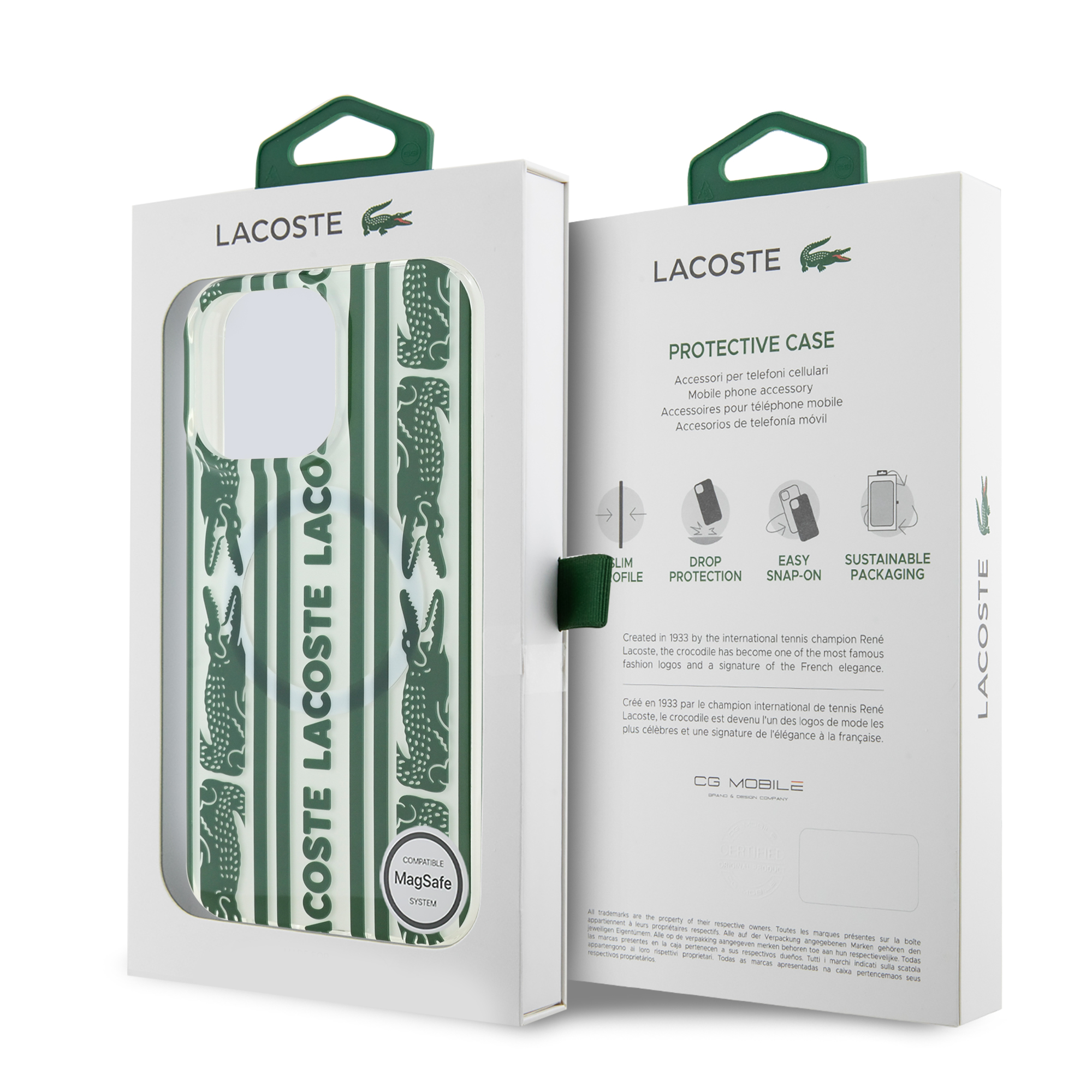 Foto 9 pulgar | Funda Lacoste Tpu Cocodrilo Para Iphone 15 Pro Max Original
