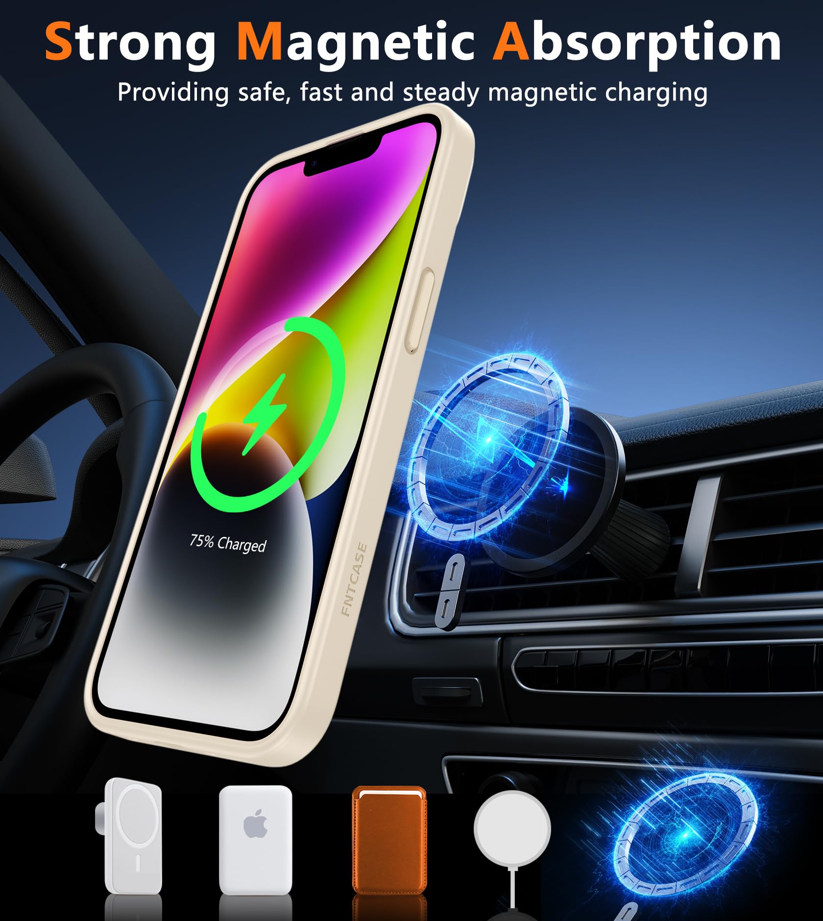 Foto 4 pulgar | Funda De Teléfono Fntcase Para Iphone 13/14 Magnética Translúcida Mate - Venta Internacional.
