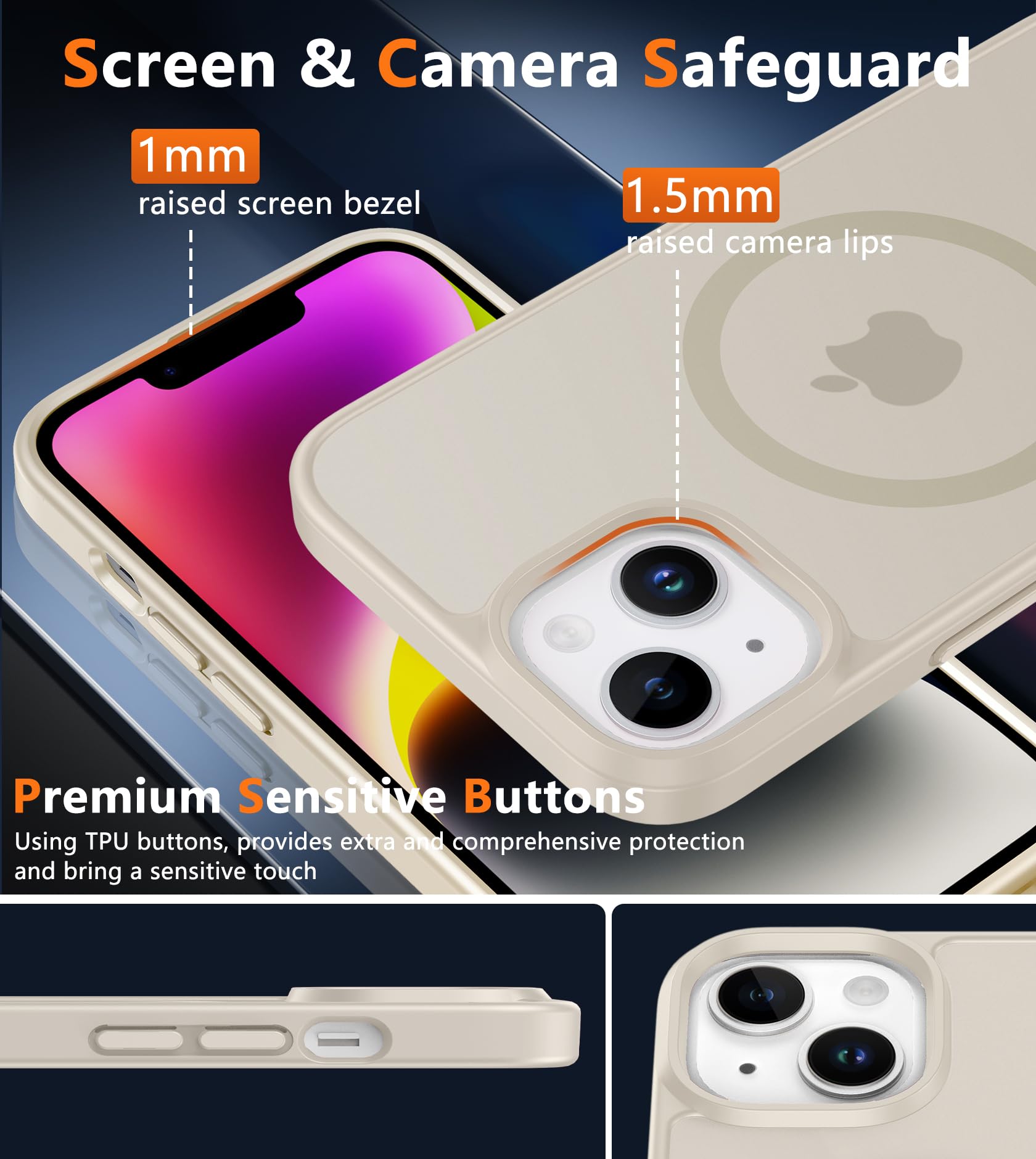 Foto 6 | Funda De Teléfono Fntcase Para Iphone 13/14 Magnética Translúcida Mate - Venta Internacional.