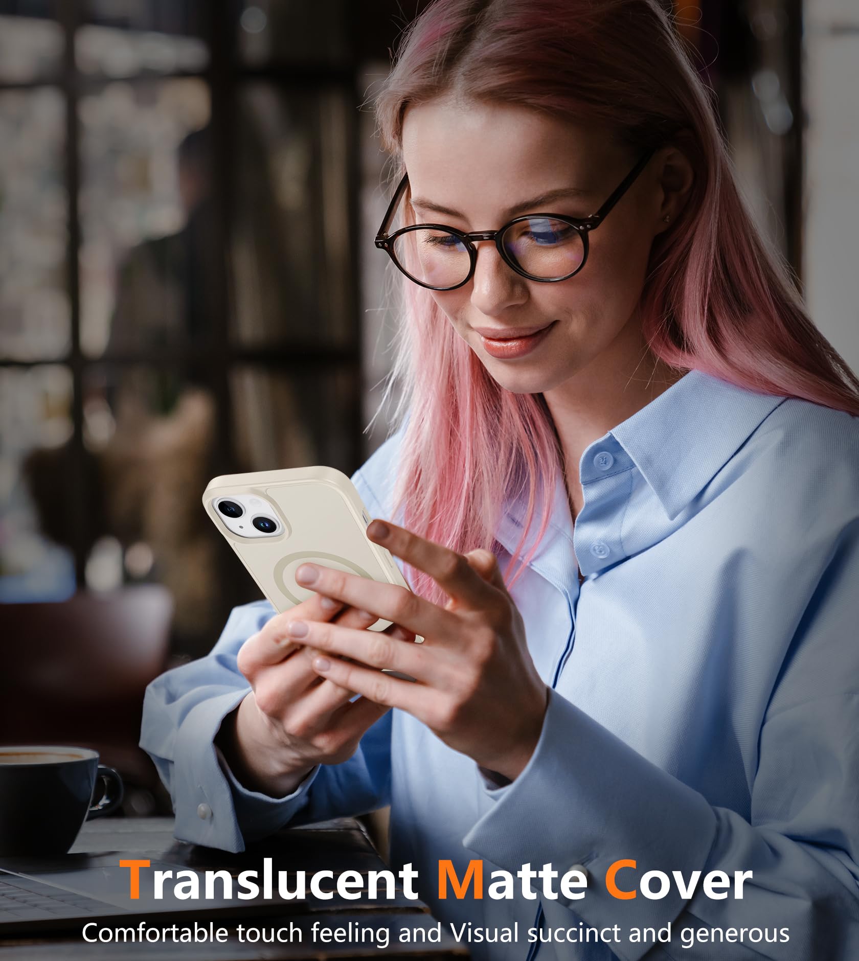 Foto 7 | Funda De Teléfono Fntcase Para Iphone 13/14 Magnética Translúcida Mate - Venta Internacional.