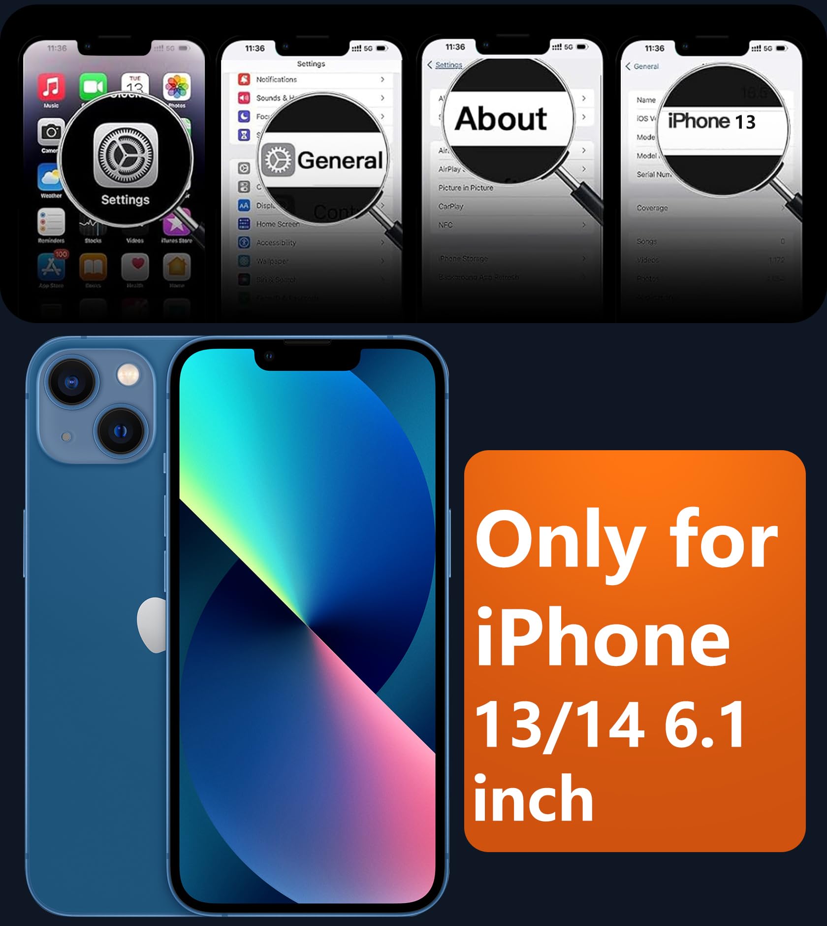 Foto 3 pulgar | Funda De Teléfono Fntcase Para Iphone 13/14 Magnética Translúcida Mate - Venta Internacional.