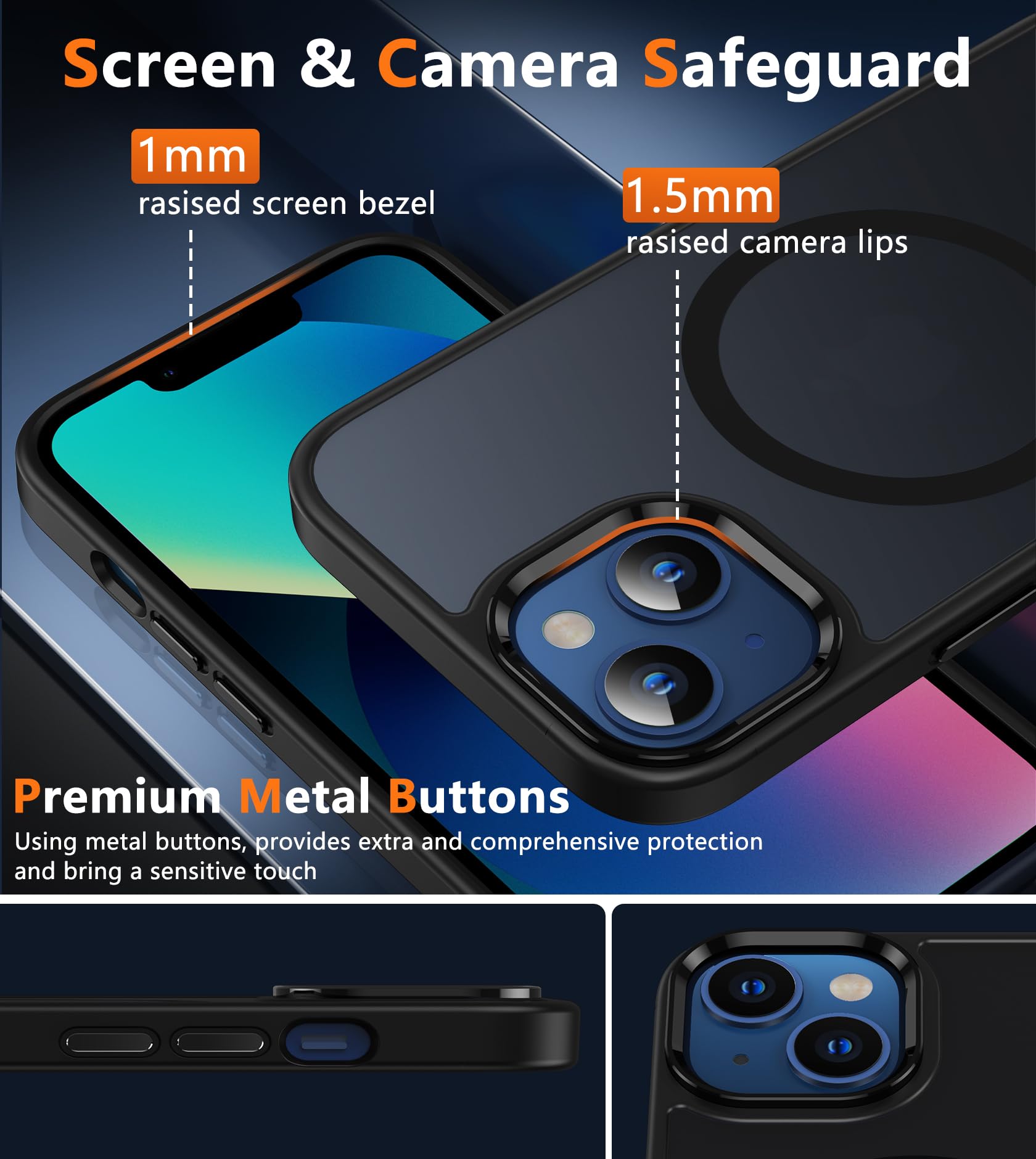 Foto 6 pulgar | Funda De Teléfono Fntcase Para Iphone 13/14 Magnética Translúcida Mate - Venta Internacional.