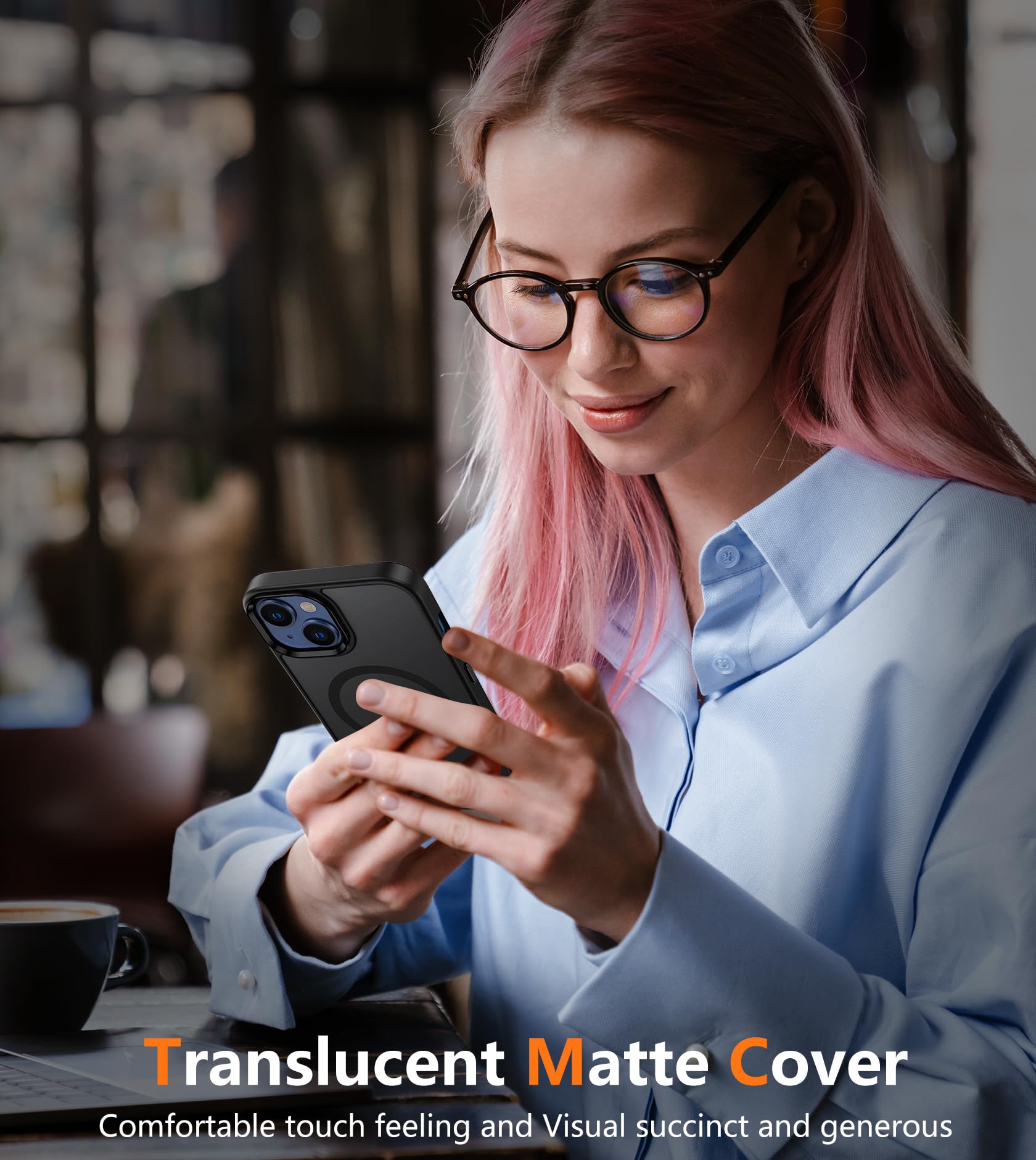 Foto 7 | Funda De Teléfono Fntcase Para Iphone 13/14 Magnética Translúcida Mate - Venta Internacional.