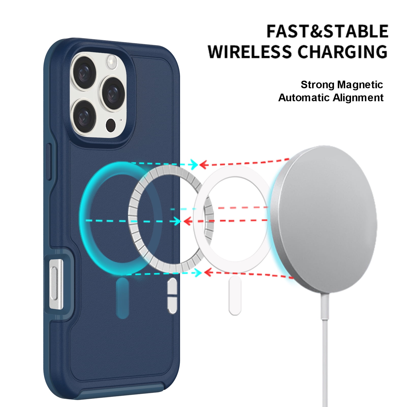 Foto 2 | Funda Magnética Anticaída Con Carga Inalámbrica Para Iphone 16 P - Venta Internacional.