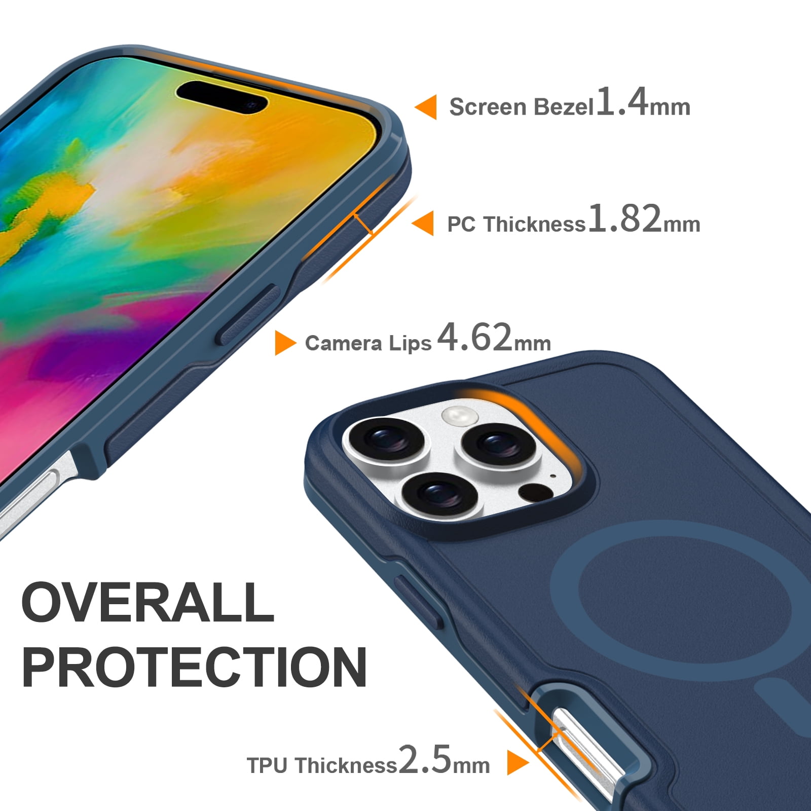 Foto 5 pulgar | Funda Magnética Anticaída Con Carga Inalámbrica Para Iphone 16 P - Venta Internacional.