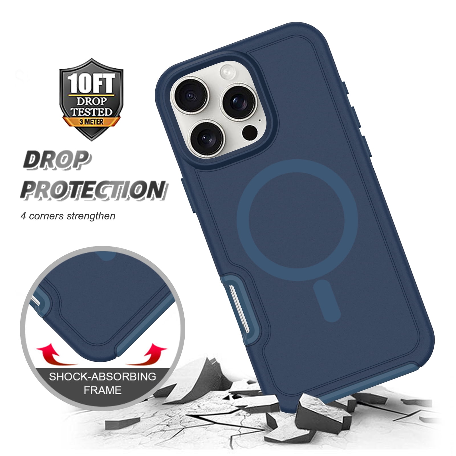 Foto 6 pulgar | Funda Magnética Anticaída Con Carga Inalámbrica Para Iphone 16 P - Venta Internacional.