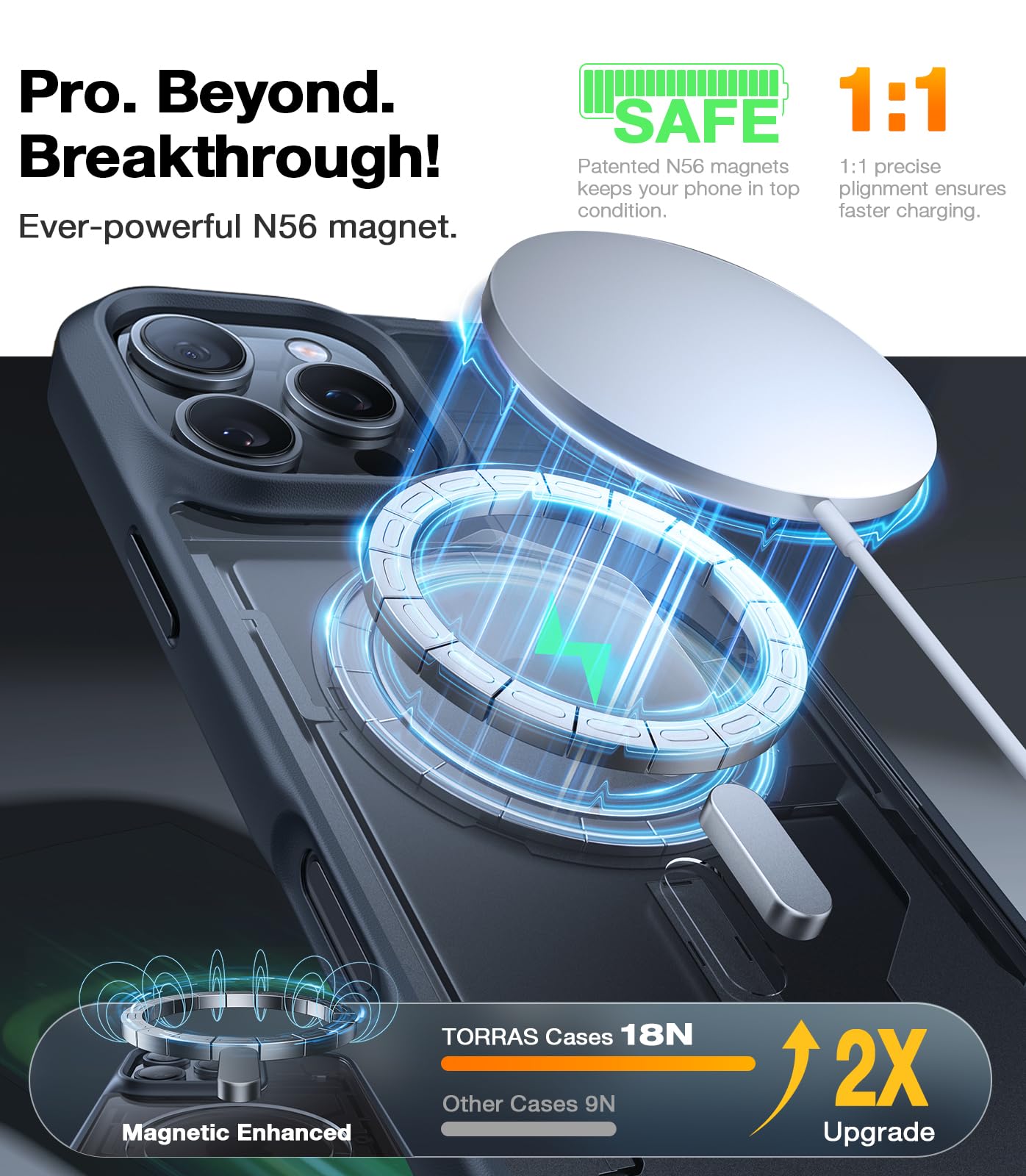 Foto 3 pulgar | Funda De Teléfono Torras Magnética A Prueba De Golpes Para Iphone 16 Pro Max - Venta Internacional.