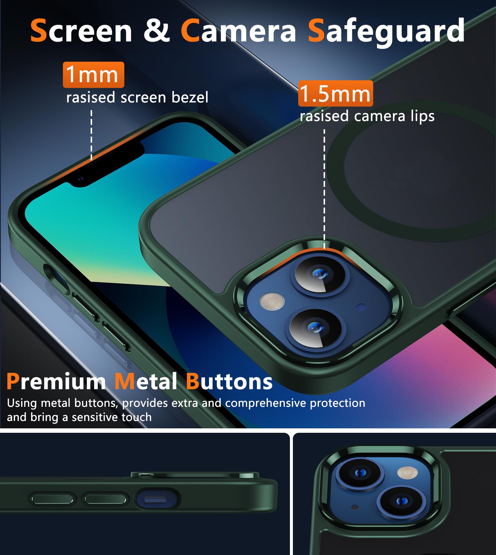 Foto 5 pulgar | Funda De Teléfono Fntcase Para Iphone 13/14 Magnética Translúcida Mate - Venta Internacional.