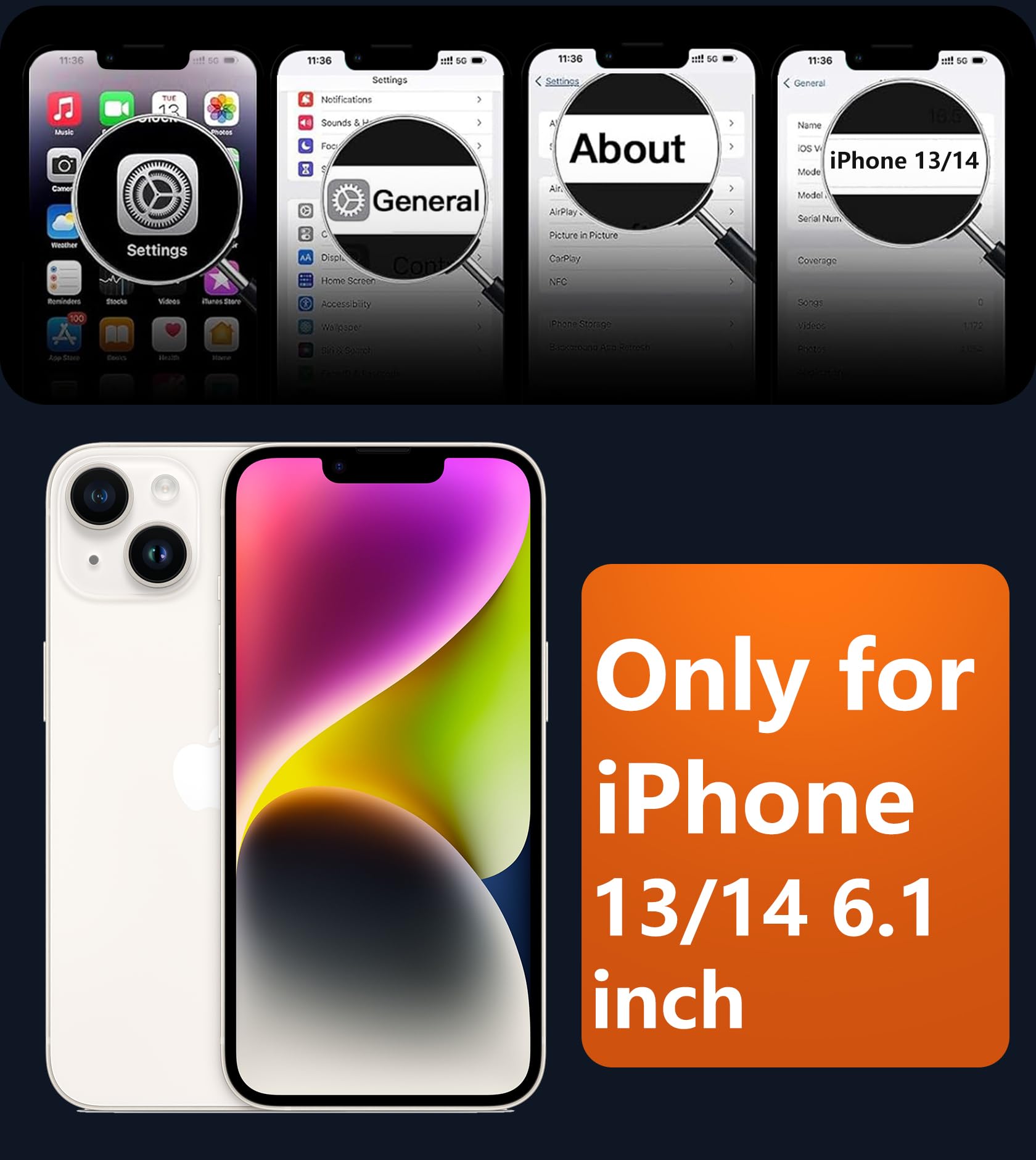 Foto 3 pulgar | Funda De Teléfono Fntcase Para Iphone 13/14 Magnética Translúcida Mate - Venta Internacional.