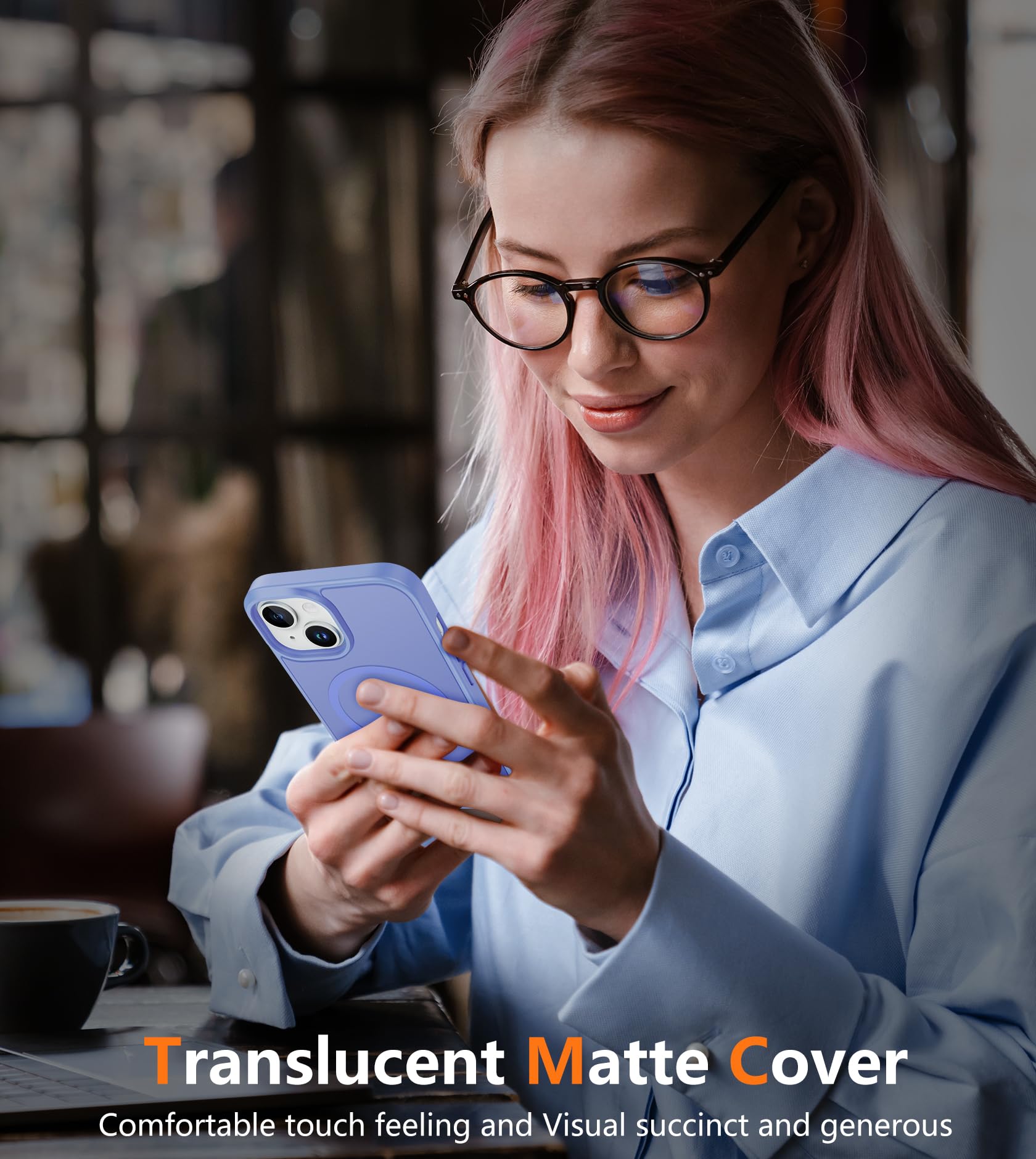 Foto 7 | Funda De Teléfono Fntcase Para Iphone 13/14 Magnética Translúcida Mate - Venta Internacional.