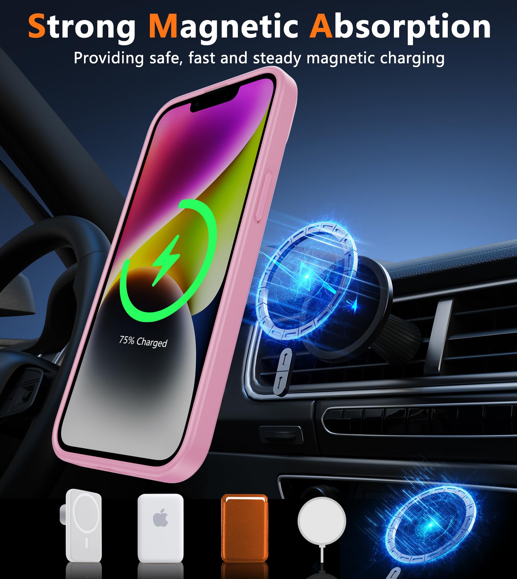 Foto 5 pulgar | Funda De Teléfono Fntcase Para Iphone 13/14 Magnética Translúcida Mate - Venta Internacional.