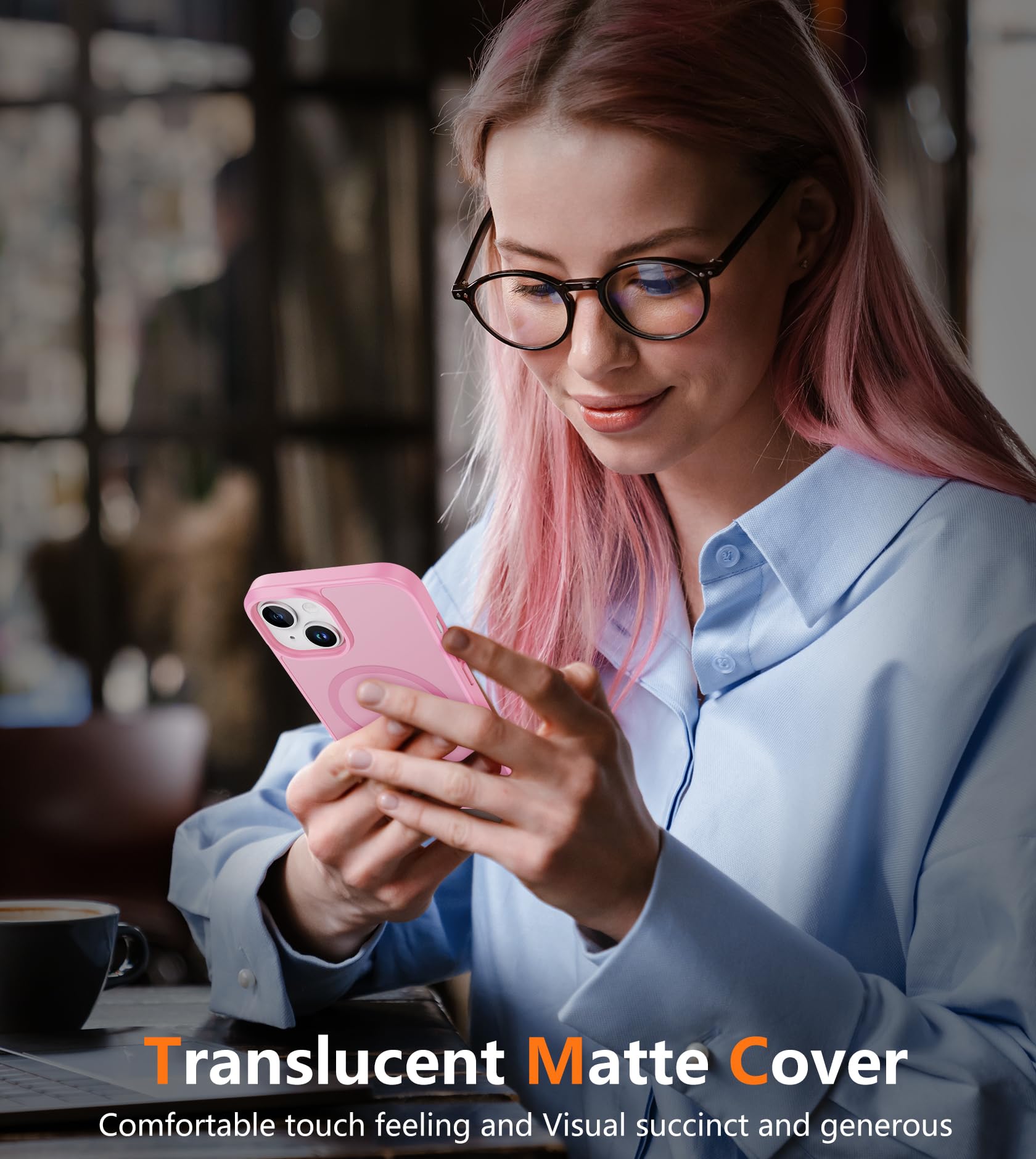 Foto 7 | Funda De Teléfono Fntcase Para Iphone 13/14 Magnética Translúcida Mate - Venta Internacional.