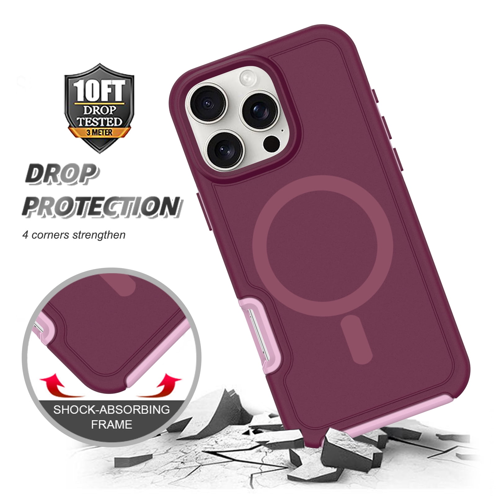 Foto 3 pulgar | Funda Magnética Antichoque Anticaída Para Iphone 16 Pro - Venta Internacional.