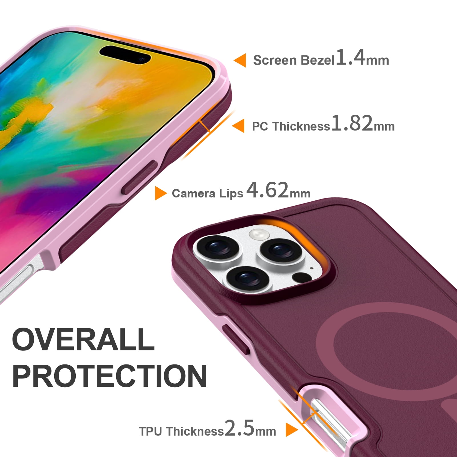 Foto 6 pulgar | Funda Magnética Antichoque Anticaída Para Iphone 16 Pro - Venta Internacional.