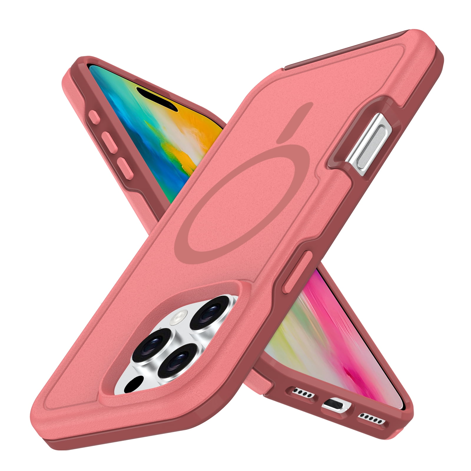 Foto 2 pulgar | Funda Magnética Antichoque Para Iphone 16 Pro, Color Rosa Oscuro - Venta Internacional.