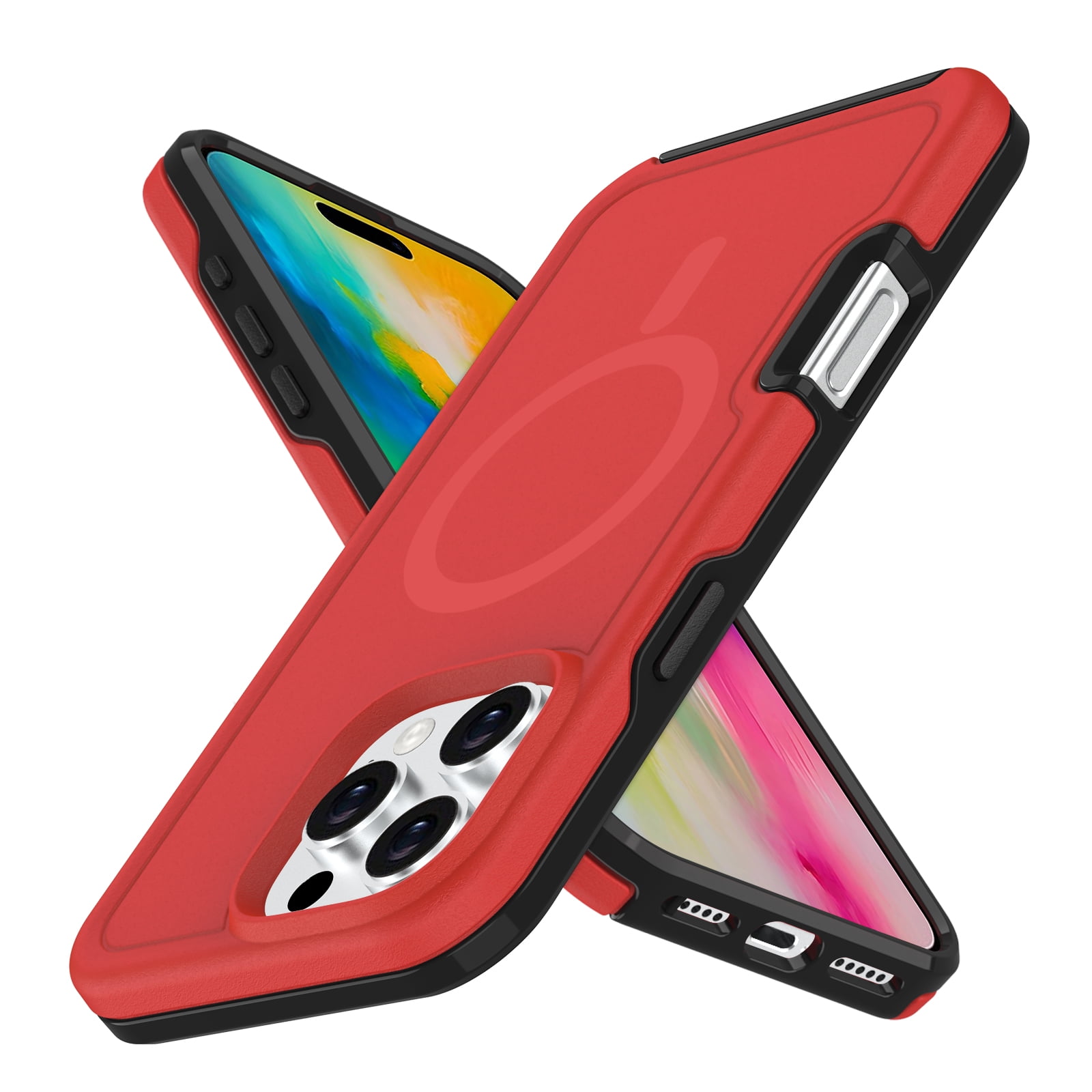 Foto 2 pulgar | Funda Magnética Antichoque Anticaída Para Iphone 16 Pro, Roja - Venta Internacional.