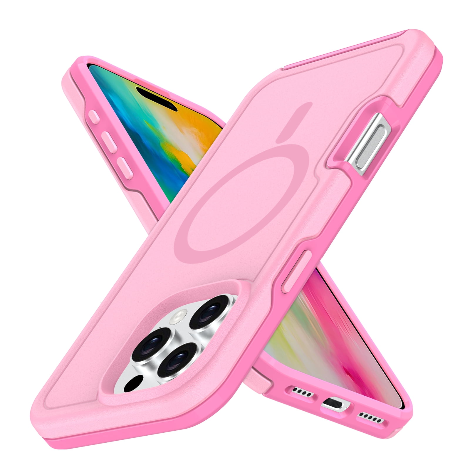Foto 1 | Funda Magnética Anticaída Para Iphone 16 Pro, Rosa Y Morado - Venta Internacional.