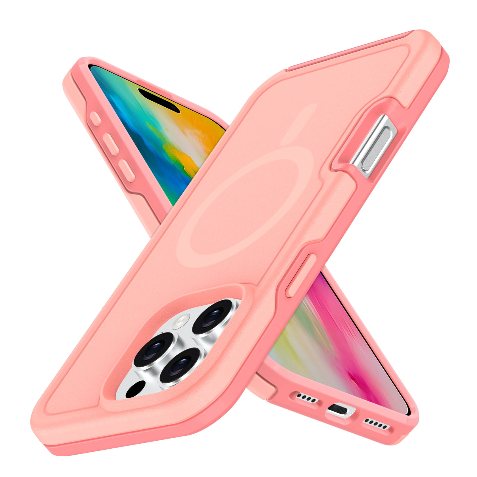 Funda Magnética Antichoque Anticaída Para Iphone 16 Pro, Rosa - Venta Internacional.