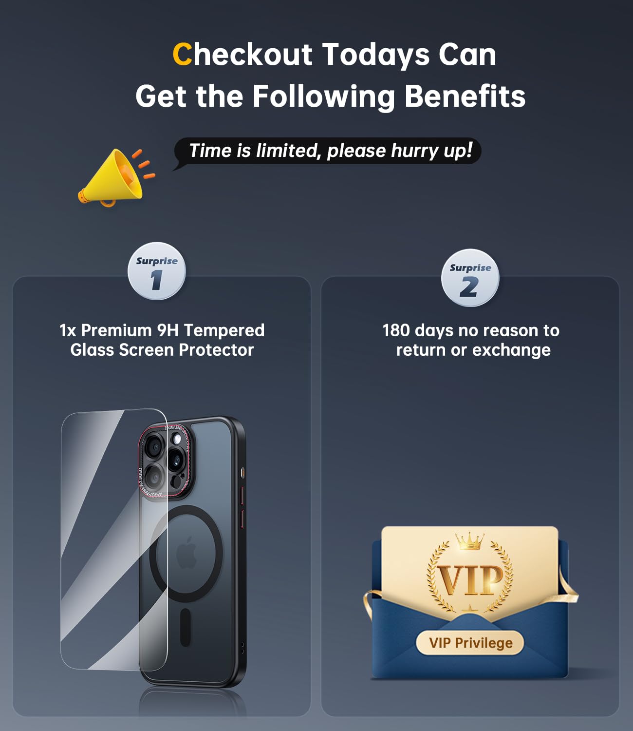 Foto 2 | Funda Jueshituo Para Iphone 16 Pro Con Protector De Pantalla - Venta Internacional.