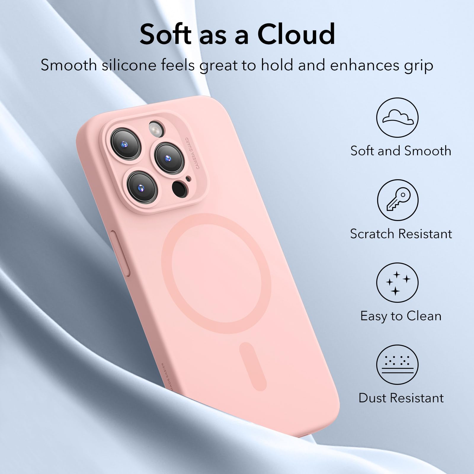 Foto 7 pulgar | Funda Esr Para Iphone 15 Pro Max Con Magsafe, Silicona Rosa - Venta Internacional.