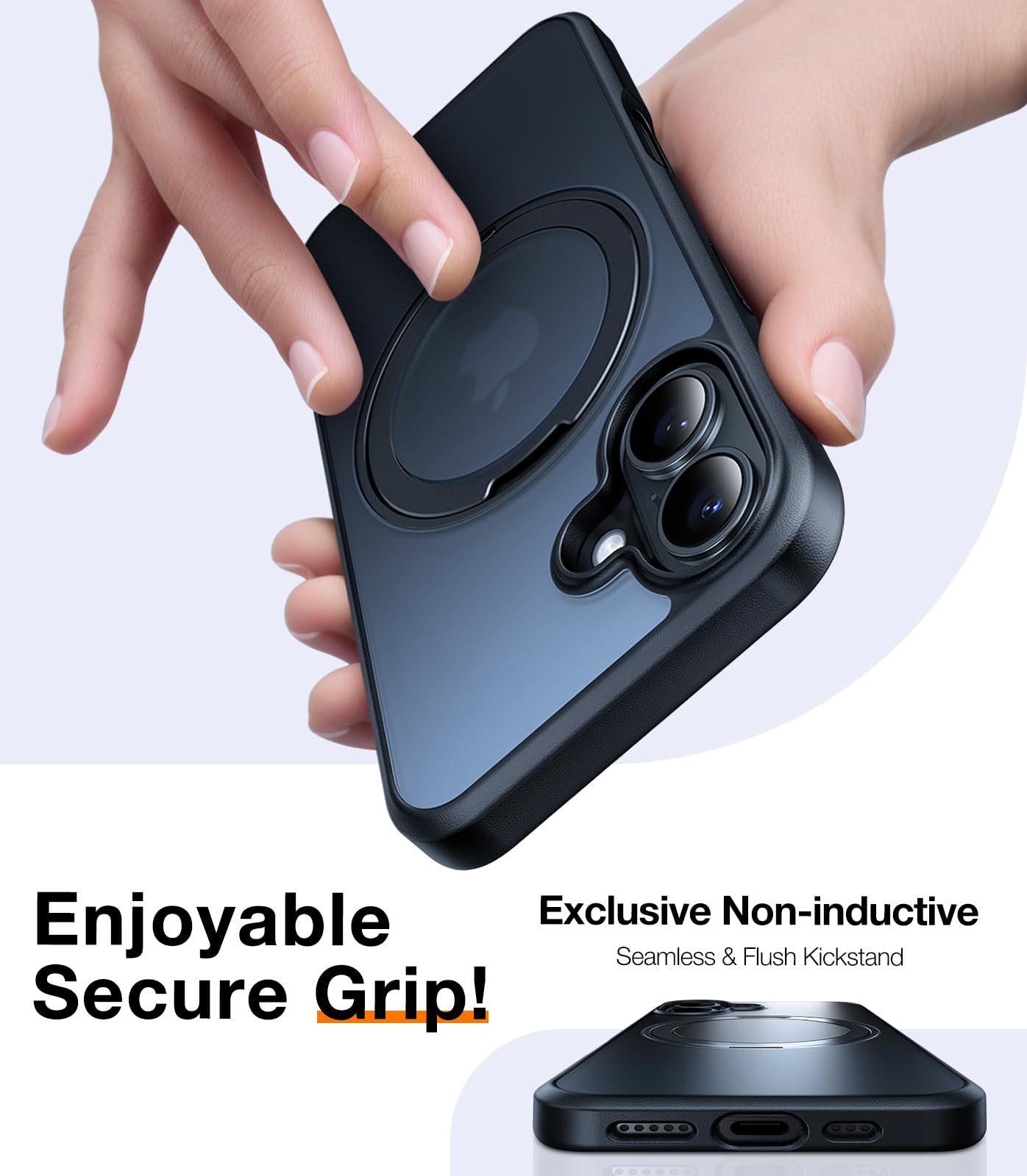 Foto 7 pulgar | Funda De Teléfono Torras Con Anillo Magnético Giratorio De 360° Para Iphone 16 Plus - Venta Internacional.