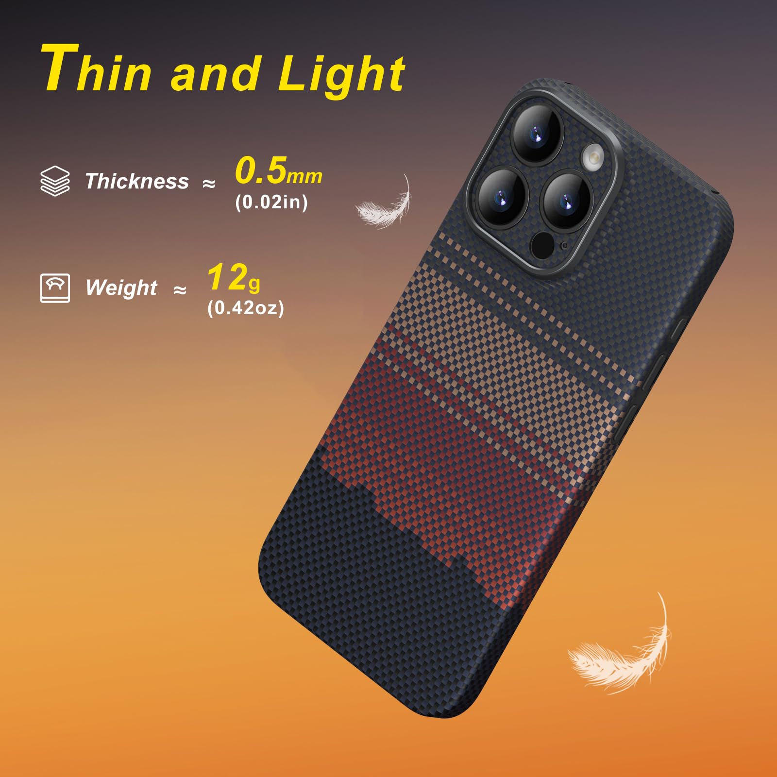 Foto 2 | Funda De Teléfono Con Fibra De Aramida Real Para Iphone 16 Pro Max - Venta Internacional.