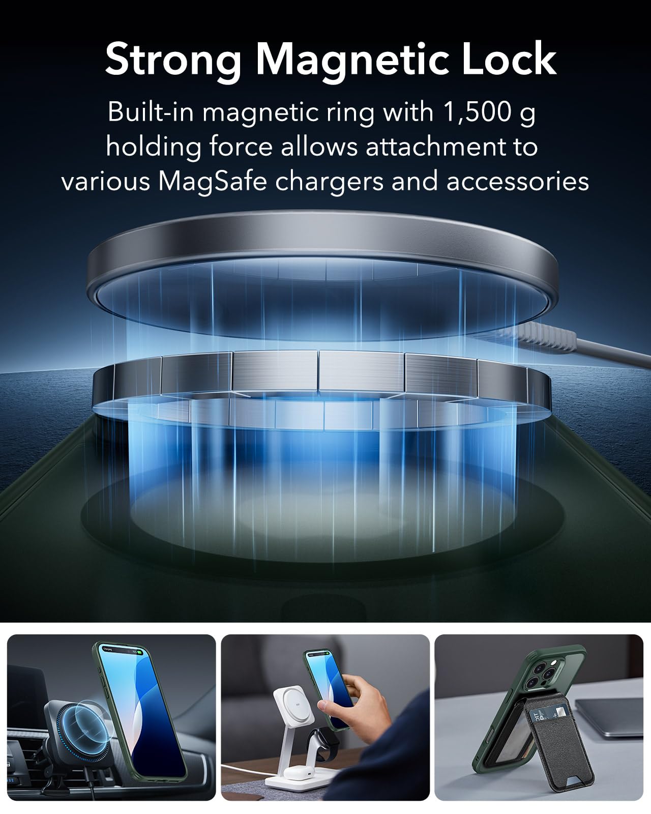Foto 4 pulgar | Funda Esr Para Iphone 16 Pro Max Con Protector De Pantalla, Color Verde - Venta Internacional.