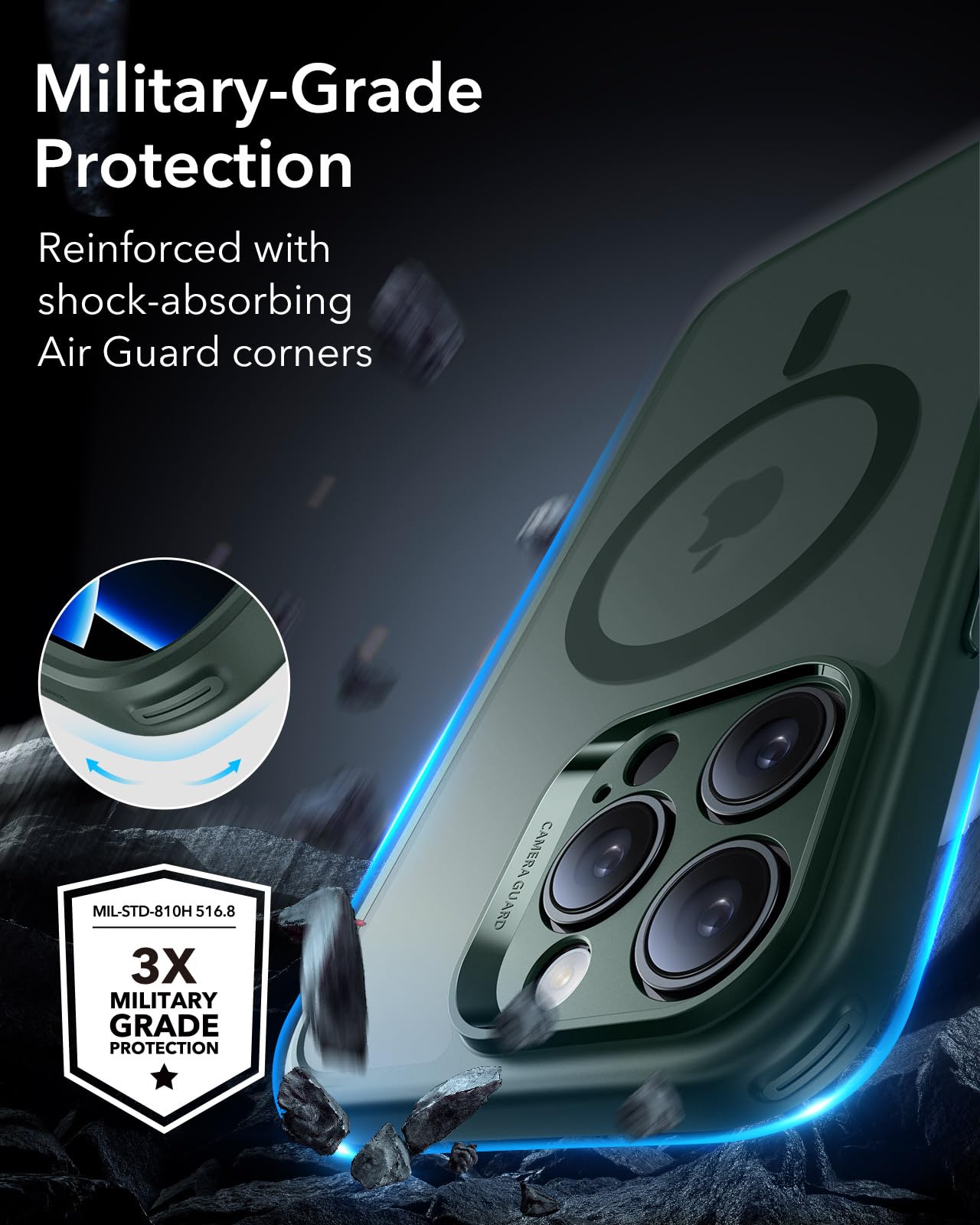 Foto 5 pulgar | Funda Esr Para Iphone 16 Pro Max Con Protector De Pantalla, Color Verde - Venta Internacional.