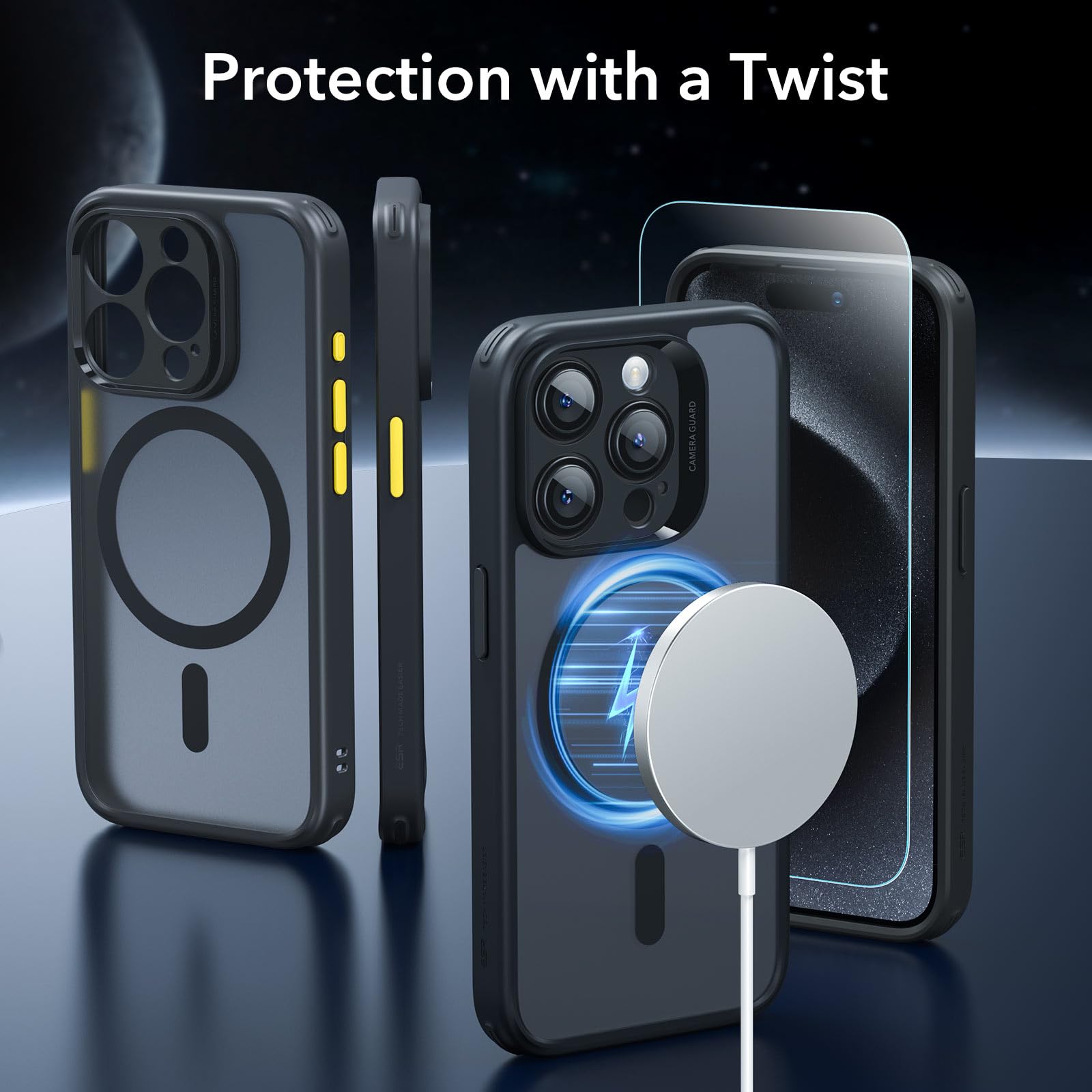 Foto 2 | Set De Fundas Esr Para Iphone 15 Pro Con Protector De Pantalla, Color Negro - Venta Internacional.